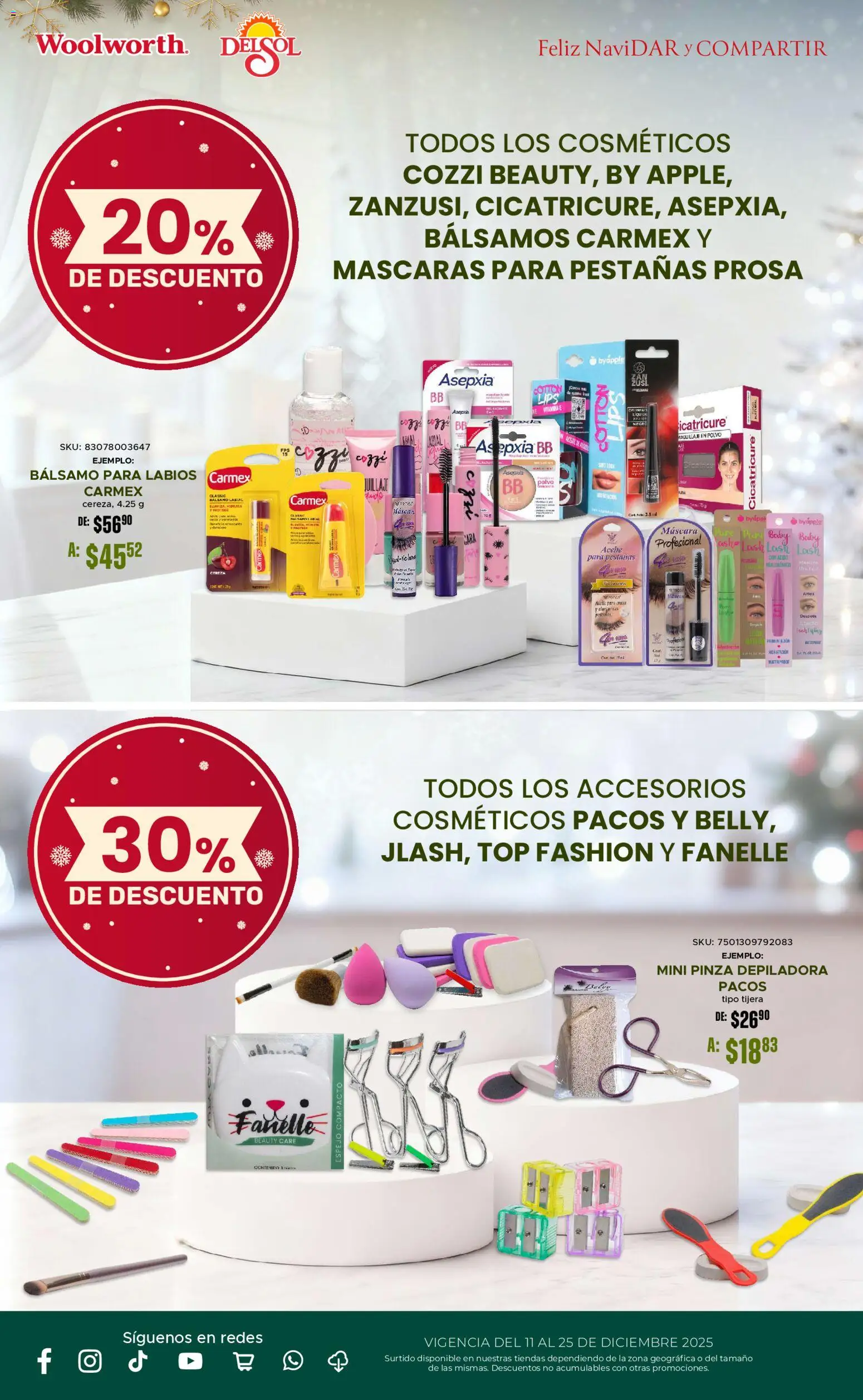 Nuevas ofertas de Del Sol y Woolworth válidas en toda la República Mexicana desde el 11.12.2025. ¡Encuentra las mejores ofertas en Del Sol y Woolworth catálogo! | Página: 37 | Productos: Tijera, Aceite, Top, Polvo