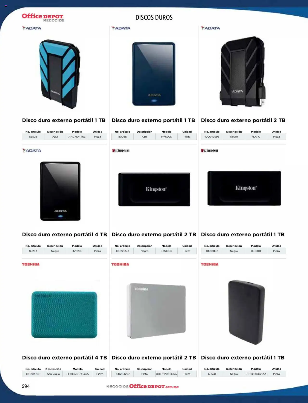 Nuevas ofertas de Office Depot válidas en toda la República Mexicana desde el 09.01.2025. ¡Encuentra las mejores ofertas en Office Depot catálogo 2025! | Página: 296 | Productos: Disco