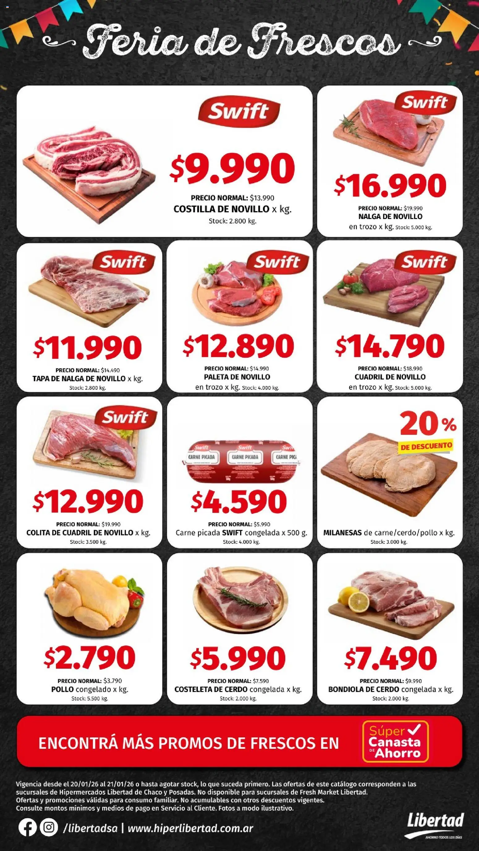 Hipermercado Libertad - Feria de Frescos -  │ válido desde el 20.01.2026 | Página: 2 | Productos: Pollo, Paleta, Cerdo, Canasta