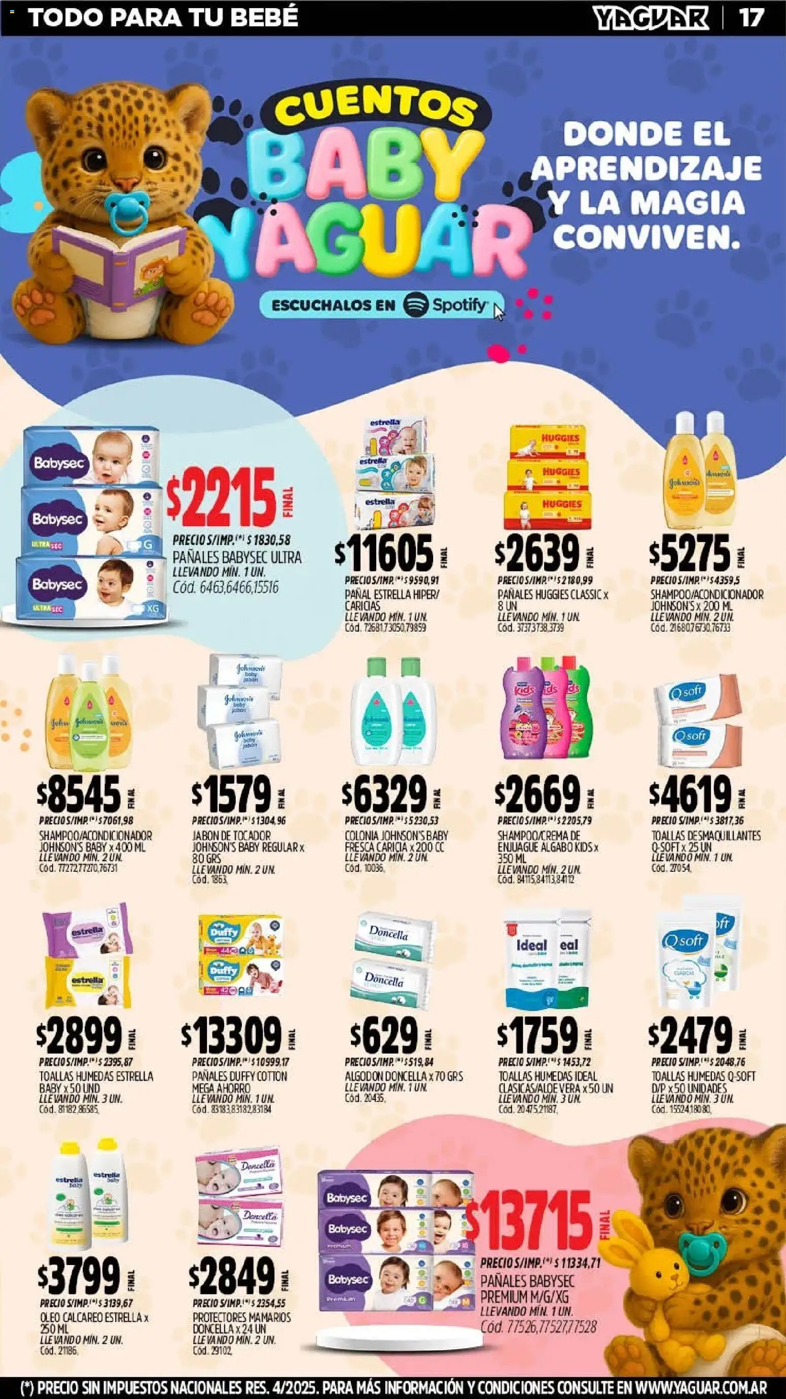 Yaguar - Oferta Semanal San Juan │ válido desde el 13.04.2026 | Página: 18 | Productos: Algodón, Toallas, Jabón, Pañales