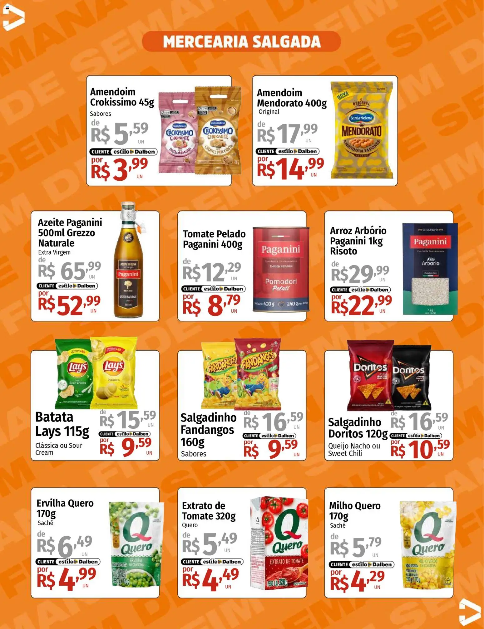 Supermercado Dalben Folheto - válido de 17.04.2026 | Página: 7 | Produtos: Amendoim, Ervilha, Queijo, Tomates