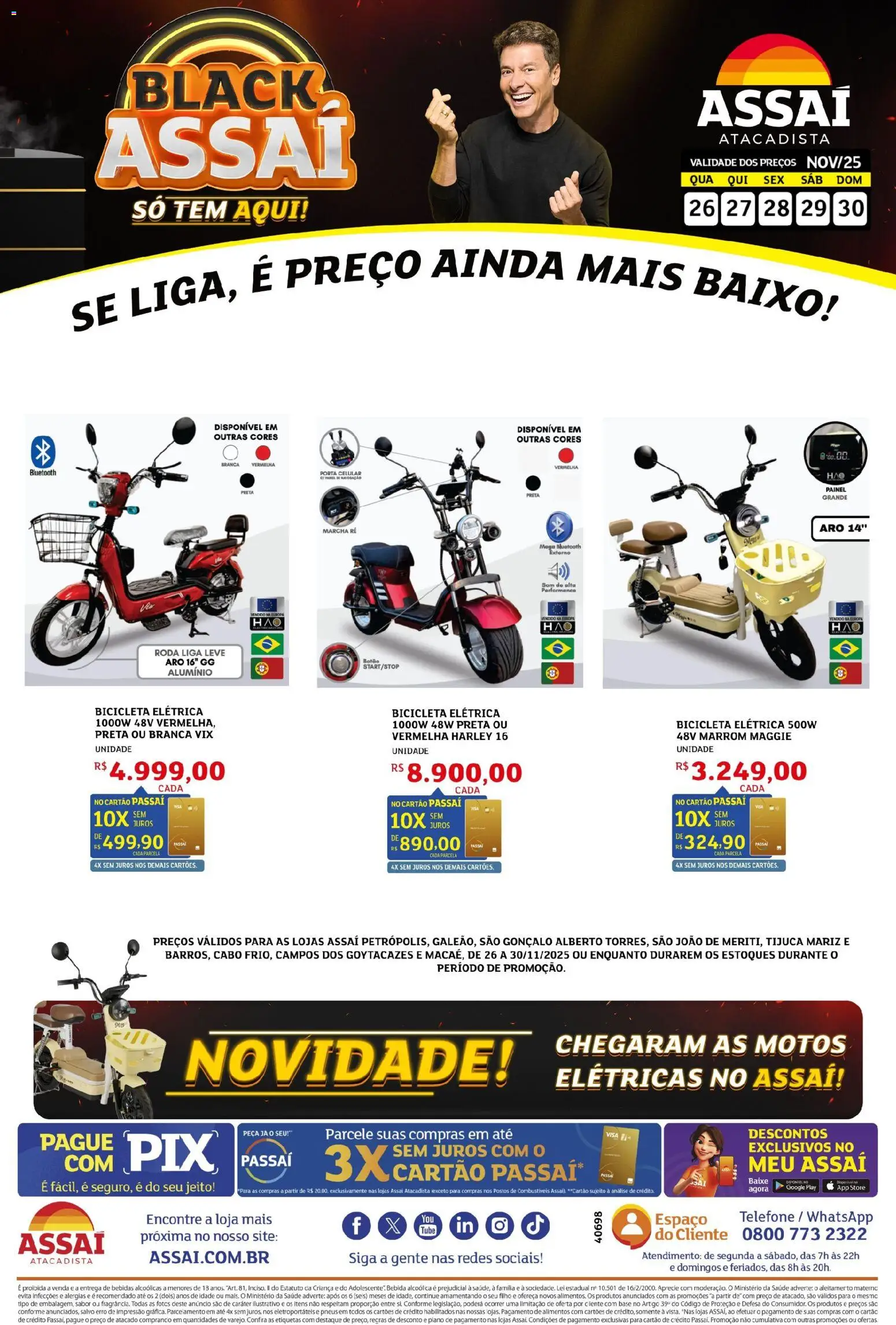 Assaí Atacadista Folheto - válido de 26.11.2025 | Página: 1 | Produtos: Porta, Pneus, Base, Cabo