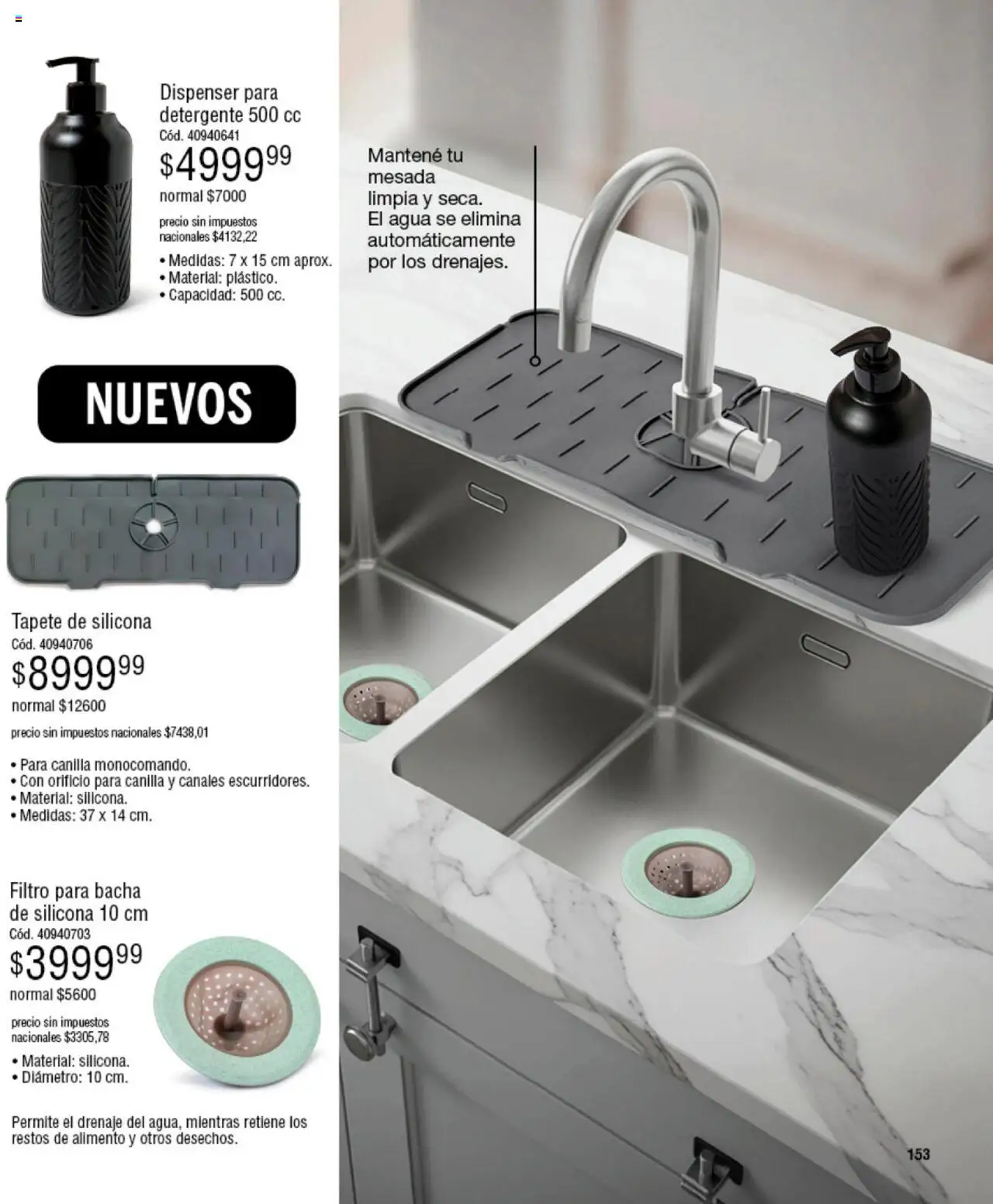 Millanel - Catálogo │ válido desde el 20.10.2025 | Página: 153 | Productos: Mesada, Bacha, Detergente, Agua