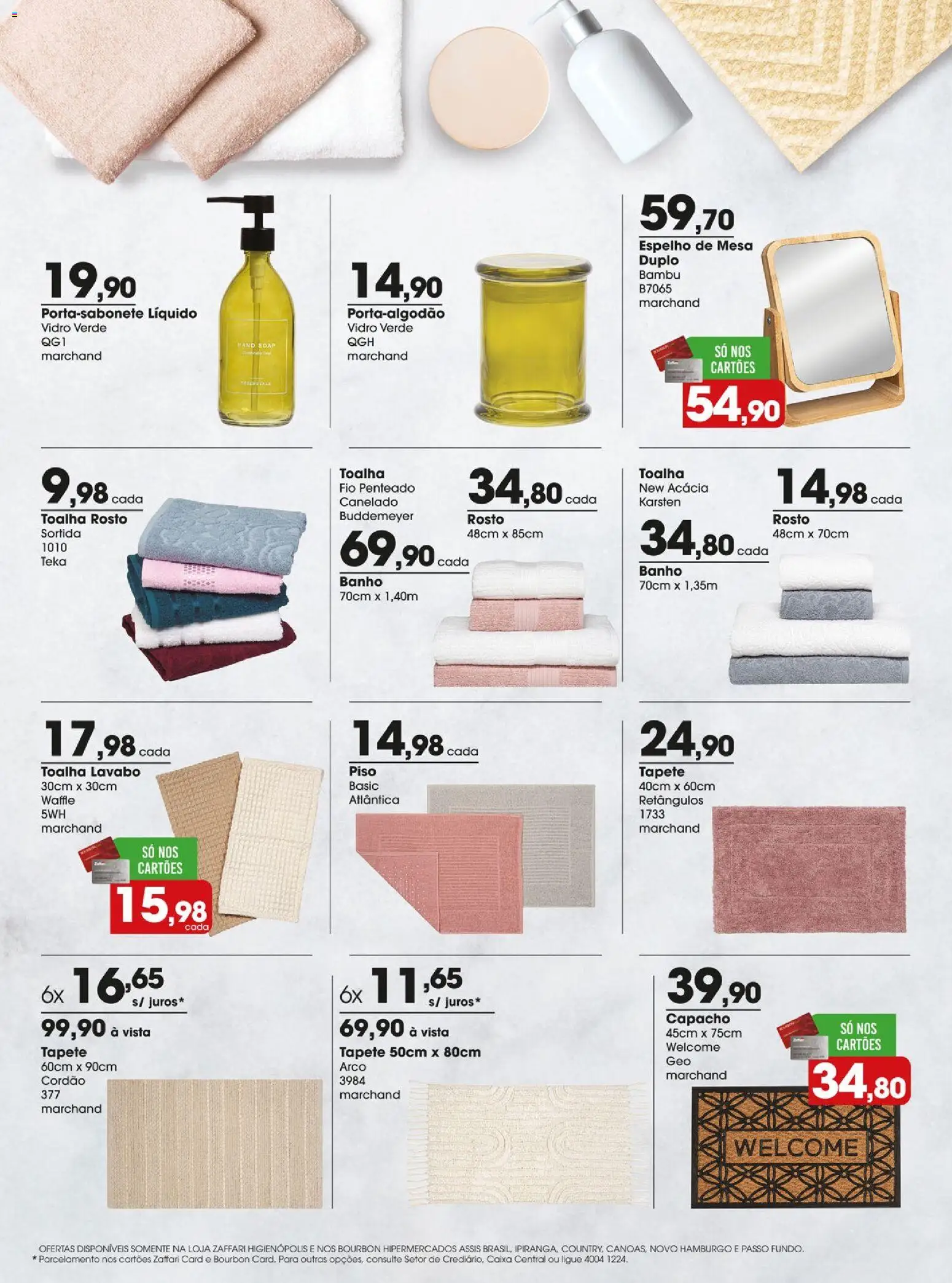Zaffari Folheto - válido de 02.04.2026 | Página: 4 | Produtos: Mesa, Espelho, Tapete, Bourbon