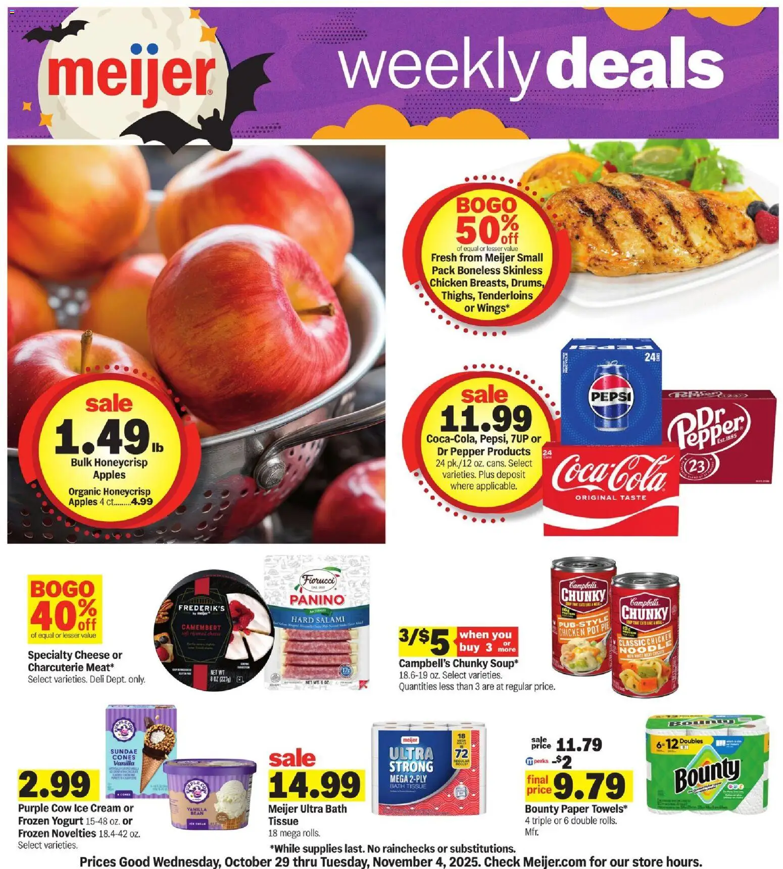 Meijer Weekly Ad - valid from 29.10.2025 | Page: 1 | Products: Bath, Apples, Ice cream, Pepper