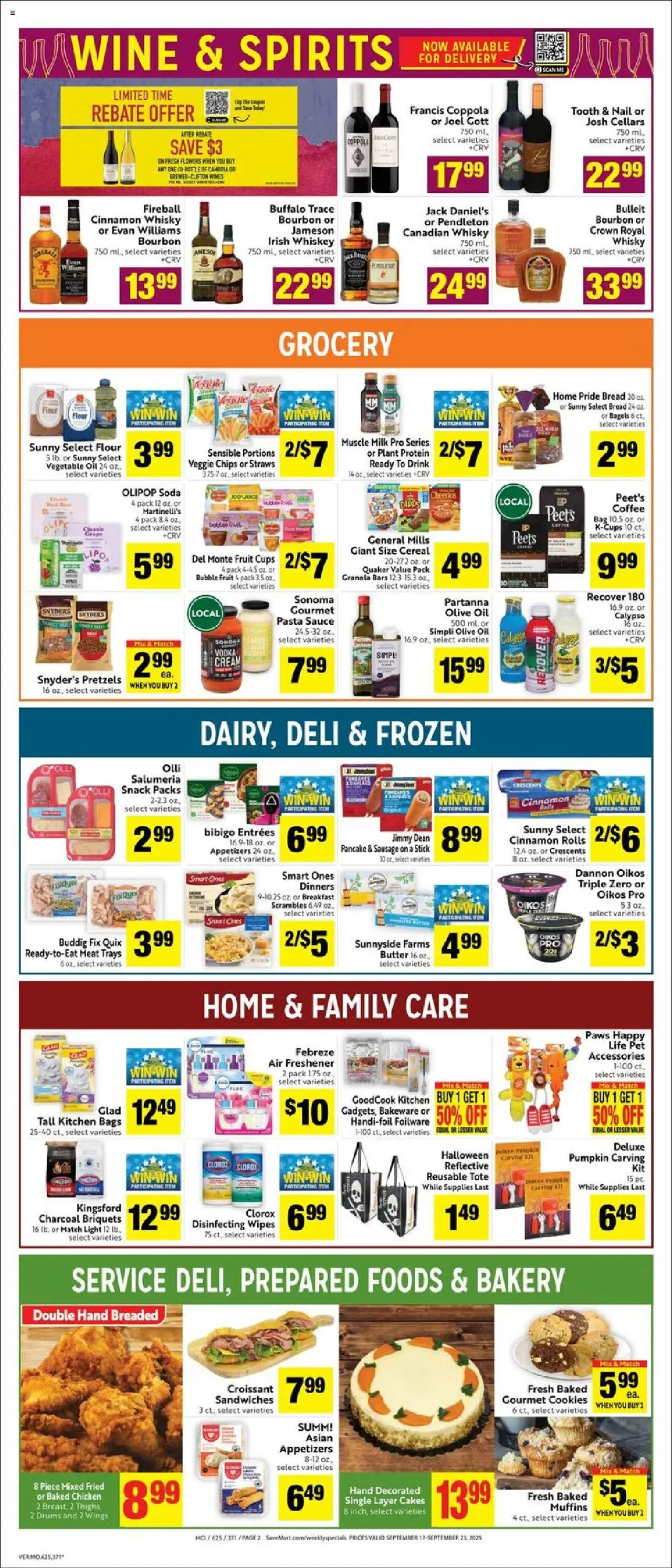 Save Mart Weekly Ad - valid from 17.09.2025 | Page: 2 | Products: Bakery, Cream, Pumpkin, Pc