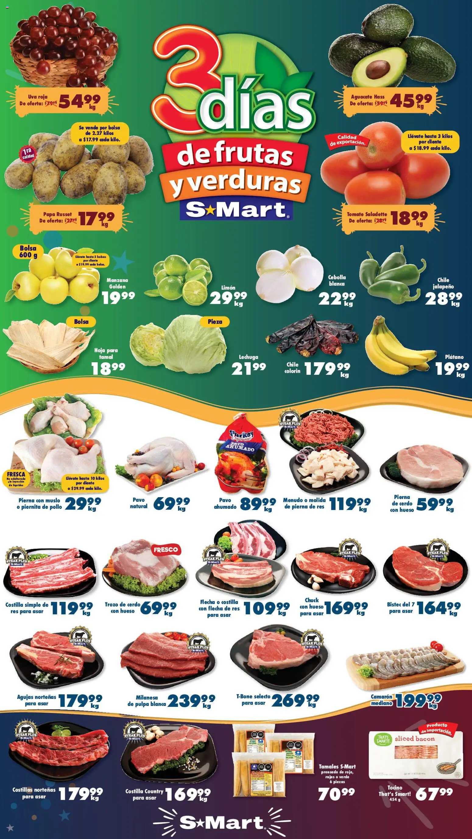 Nuevas ofertas de S-Mart válidas en toda la República Mexicana desde el 30.12.2025. ¡Encuentra las mejores ofertas en S-Mart folleto Monterrey! | Página: 1 | Productos: Pollo, Tocino, Aguacate, Uva
