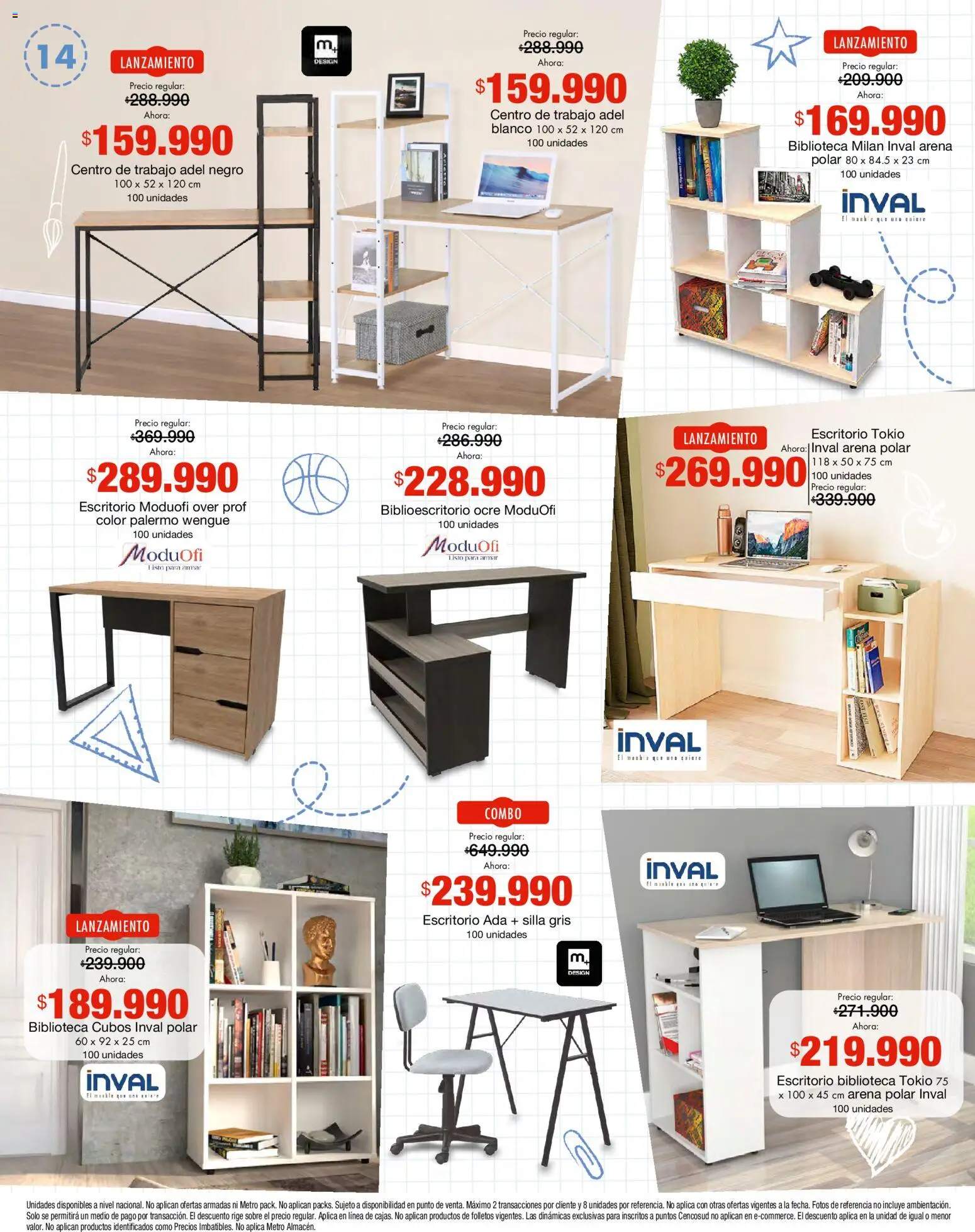 Metro revista - valida desde el 14.01.2026 | Página: 14 | Productos: Escritorio, Sobre, Silla, Biblioteca