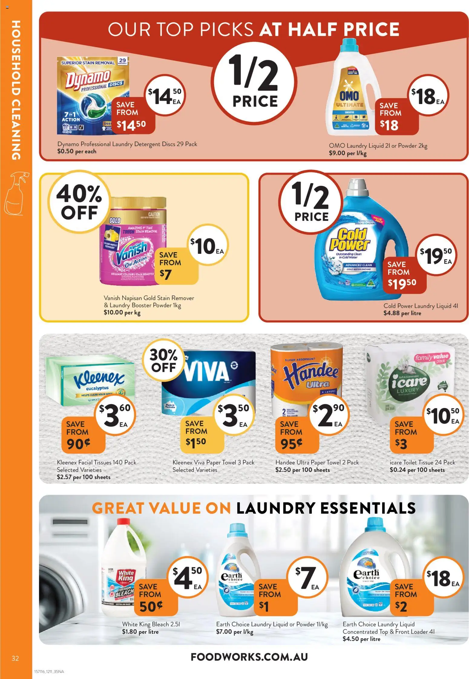 Foodworks catalogue - valid from 12.11.2025 | Page: 32 | Products: Toilet, Household, Powder, Laundry