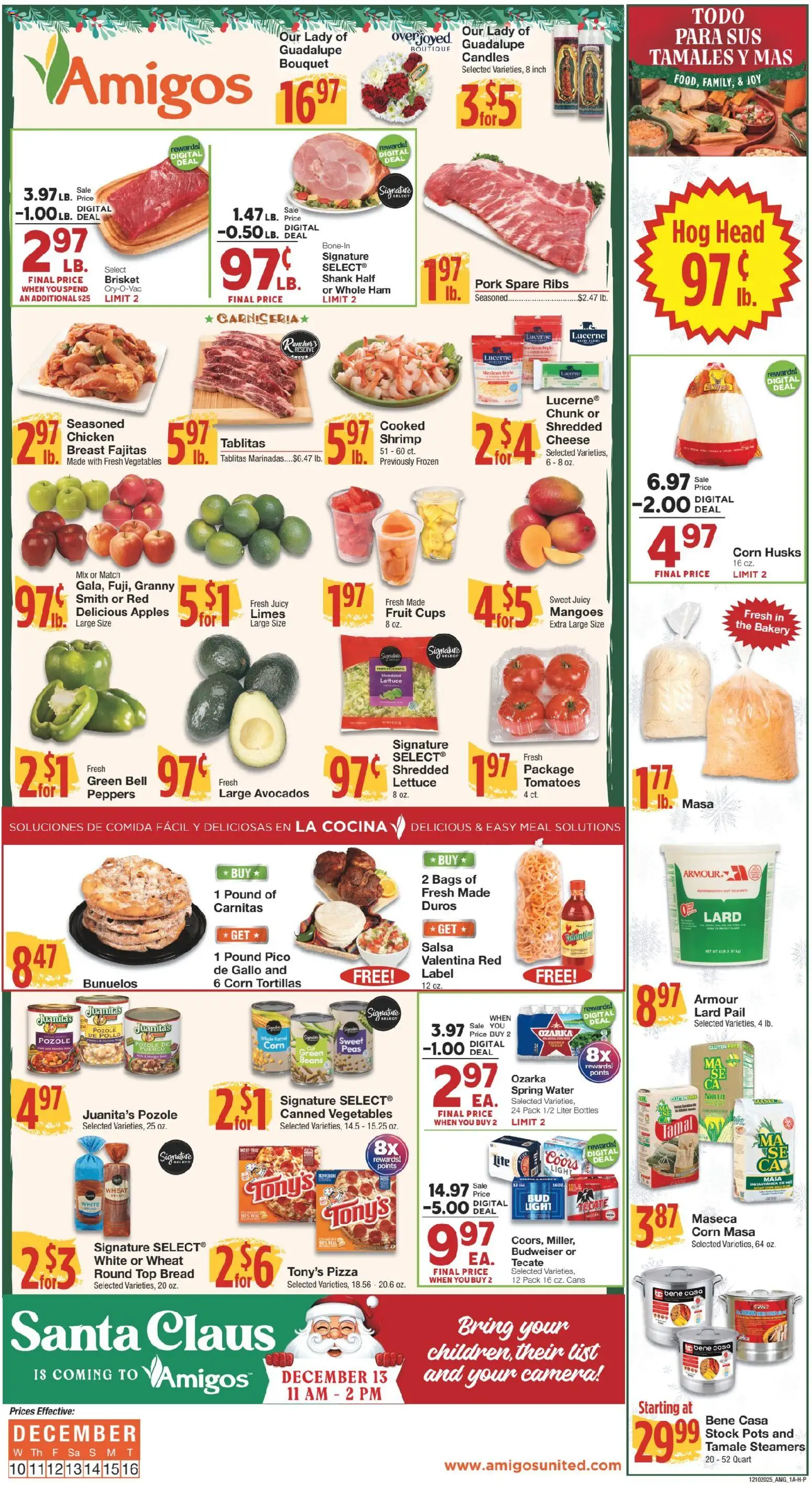United Supermarkets Ad - valid from 09.12.2025 | Page: 1 | Products: Bakery, Tomatoes, Water, Camera