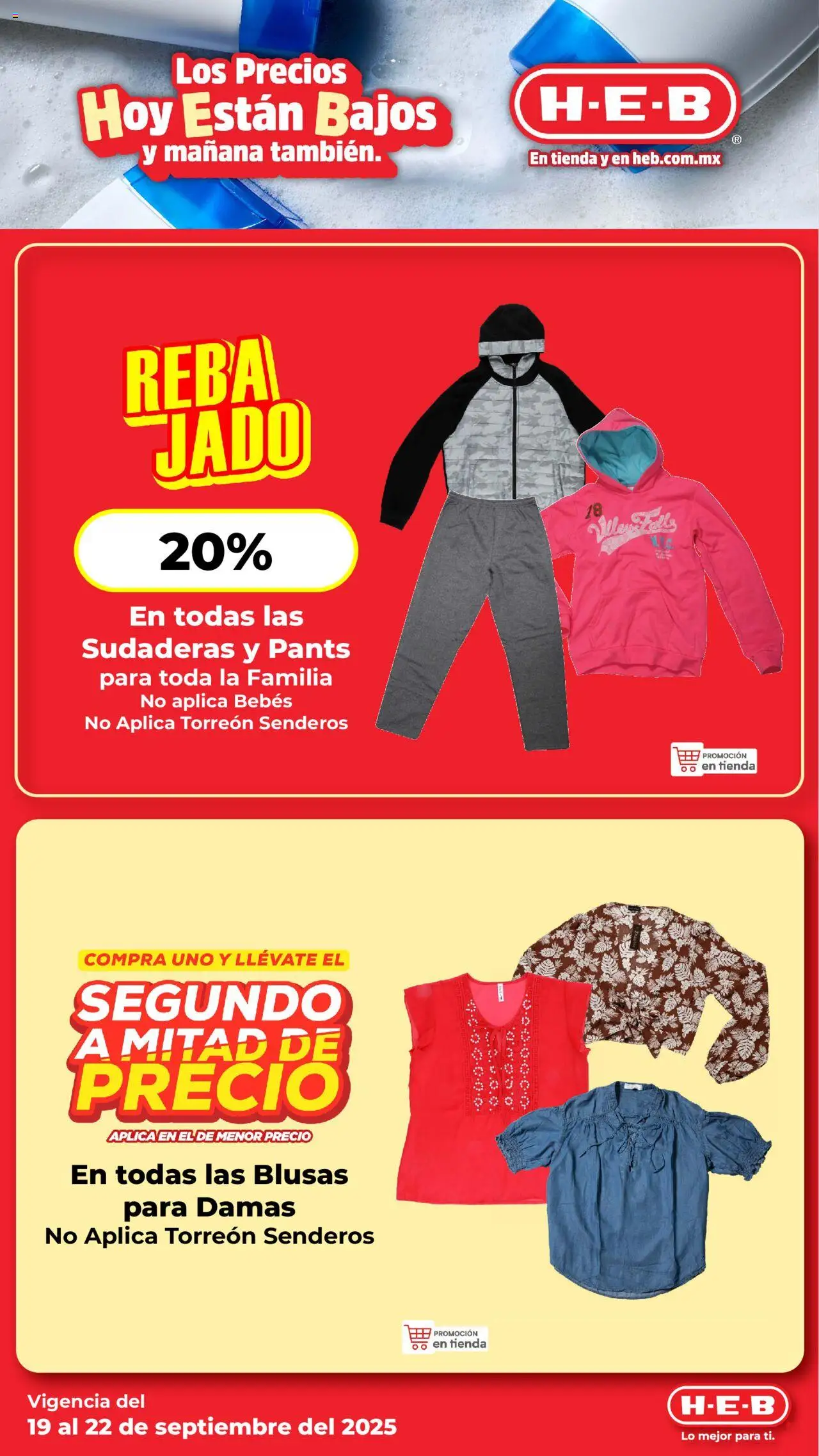 Nuevas ofertas de H-E-B válidas en toda la República Mexicana desde el 19.09.2025. ¡Encuentra las mejores ofertas en H-E-B - Folleto! | Página: 10 | Productos: Pants