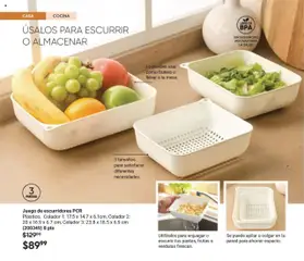 Nuevas ofertas de AVON válidas en toda la República Mexicana desde el 13.09.2025. ¡Encuentra las mejores ofertas en Juego de escurridores PCR, Plástico. Colador 1: 17.5 x 14.7 x 6.1cm, Colador 2: 20 x 16.9 x 6.7 cm, Colador 3: 23.8 x 18.5 x 6.9 cm (200349) 8 pts! | Página: 60