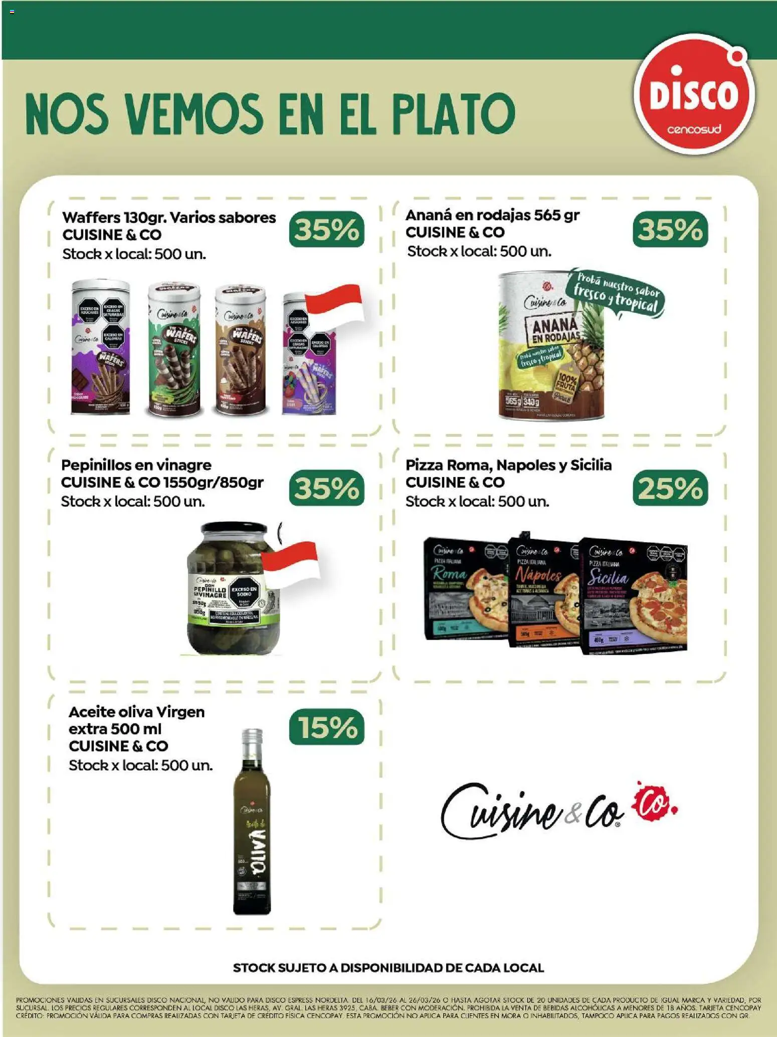 Disco - Folleto Marca Propia  │ válido desde el 16.03.2026 | Página: 17 | Productos: Disco, Aceite, Oliva, Pizza