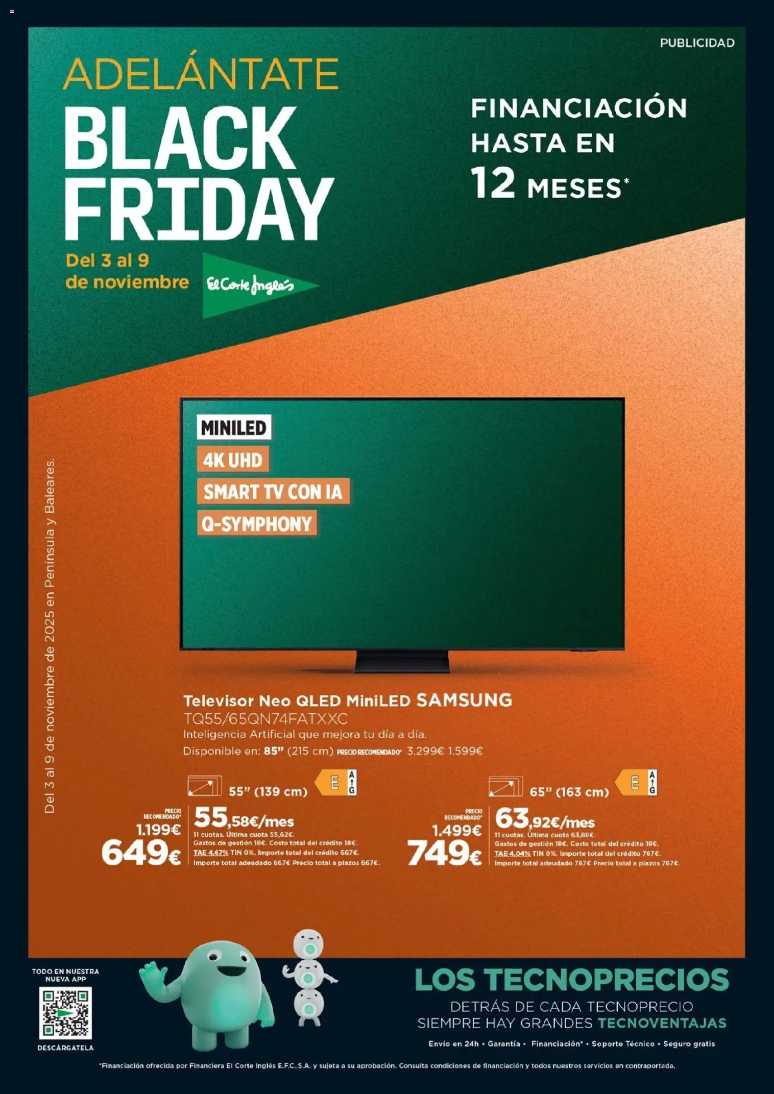 Nuevas ofertas de El Corte Inglés válidas en toda la República Mexicana desde el 03.11.2025. ¡Encuentra las mejores ofertas en El Corte Inglés Black Friday! | Página: 1 | Productos: Televisor