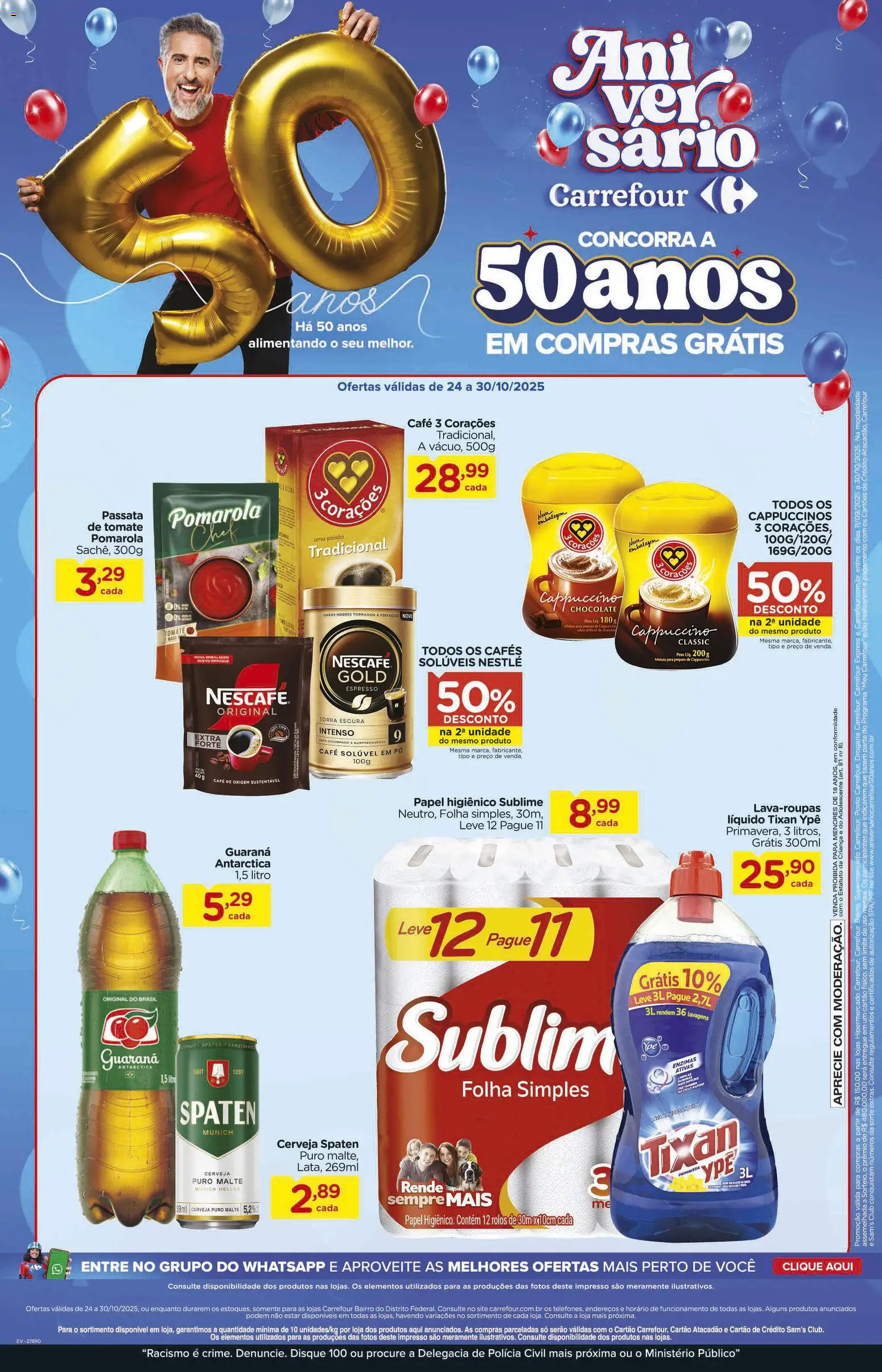 Carrefour Bairro Folheto - válido de 24.10.2025 | Página: 2 | Produtos: Guaraná, Chocolate, Cerveja, Café solúvel