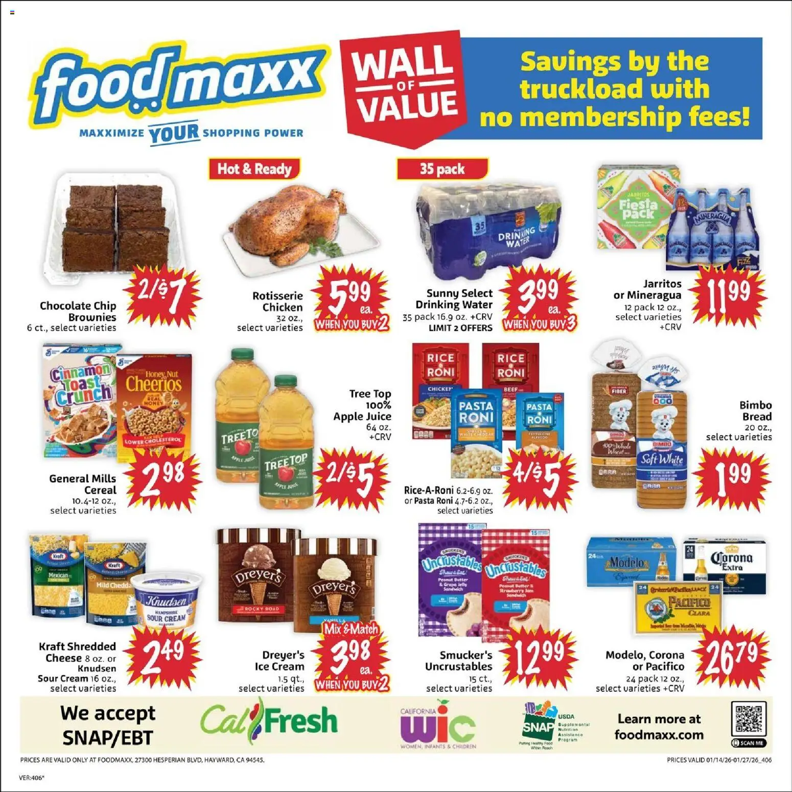 FoodMaxx Weekly Ad - CA - valid from 14.01.2026 | Page: 2 | Products: Cheese, Rice, Beef, Cream