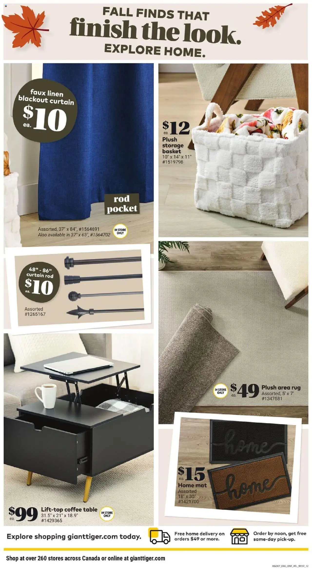 Giant Tiger flyer valid from 17.09.2025 | Page: 14 | Products: Coffee table, Table, Basket, Coffee
