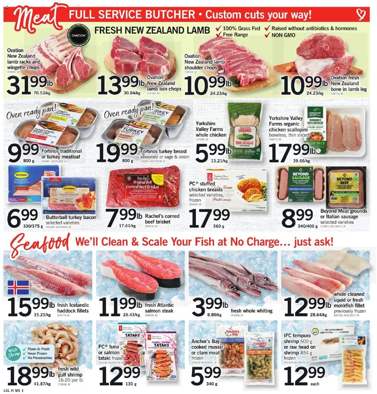 Loblaws flyer valid from 18.09.2025 | Page: 5 | Products: Beef, Chicken breasts, Turkey, Chicken