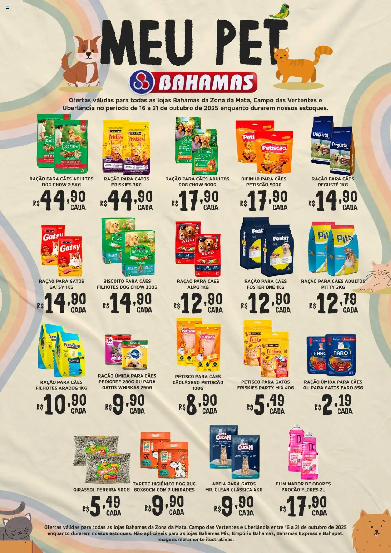 Bahamas Supermercados Folheto - válido de 16.10.2025 | Página: 1 | Produtos: Colágeno, Biscoito, Tapete, Carne