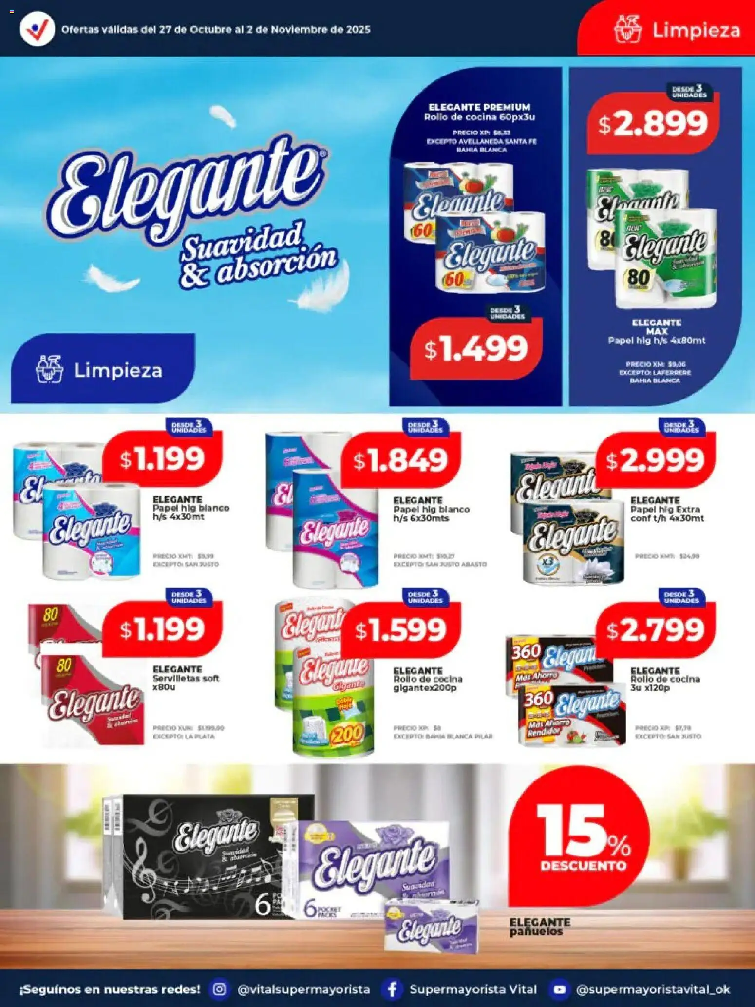 Vital - Ofertas - Laferrere │ válido desde el 27.10.2025 | Página: 9 | Productos: Cocina, Servilletas