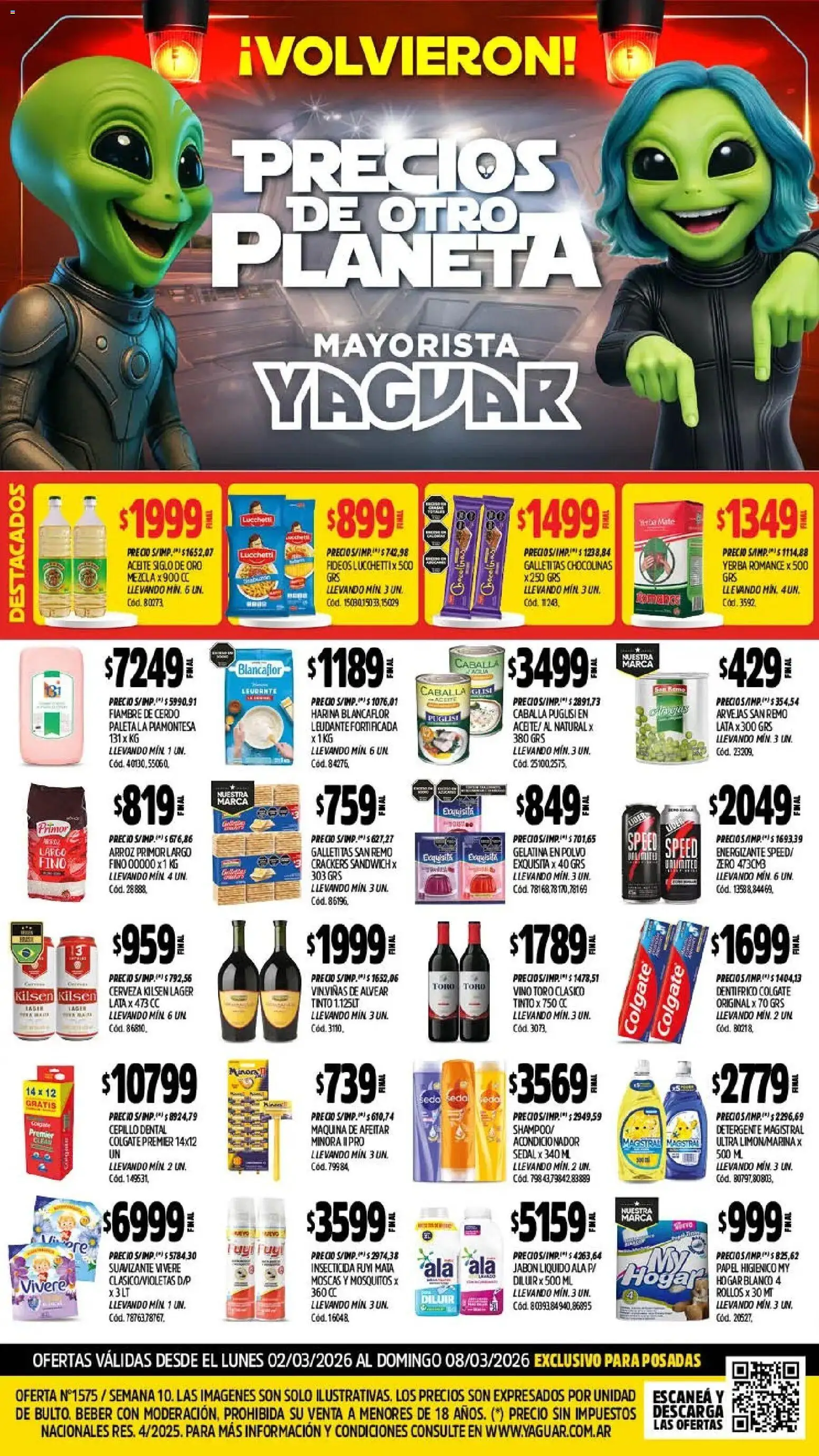 Yaguar - Oferta Semanal Misiones │ válido desde el 02.03.2026 | Página: 1 | Productos: Gelatina, Jabón, Detergente, Suavizante