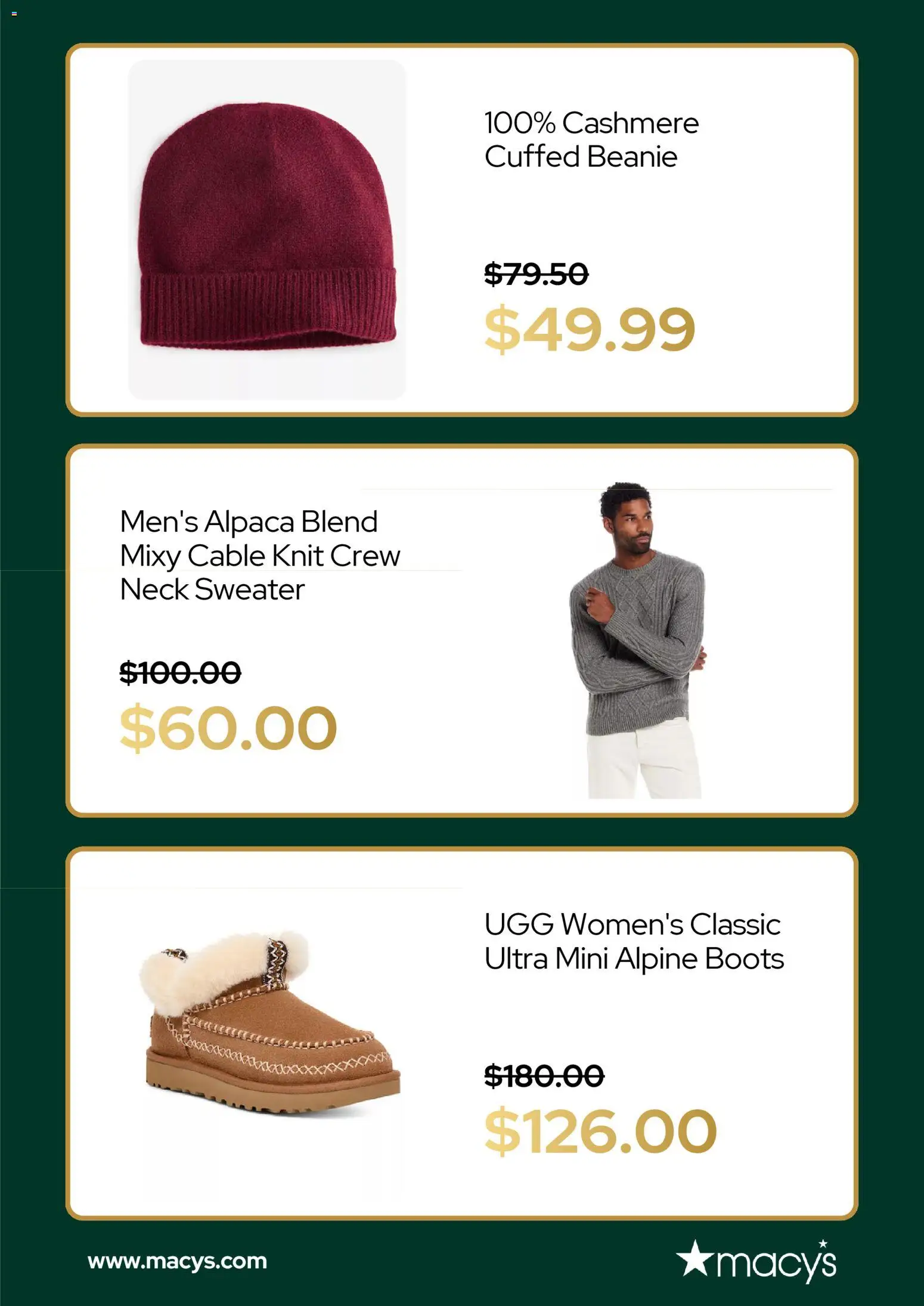 Macy's Weekly Ad - valid from 17.12.2025 | Page: 3 | Products: Sweater, Boots, Cable