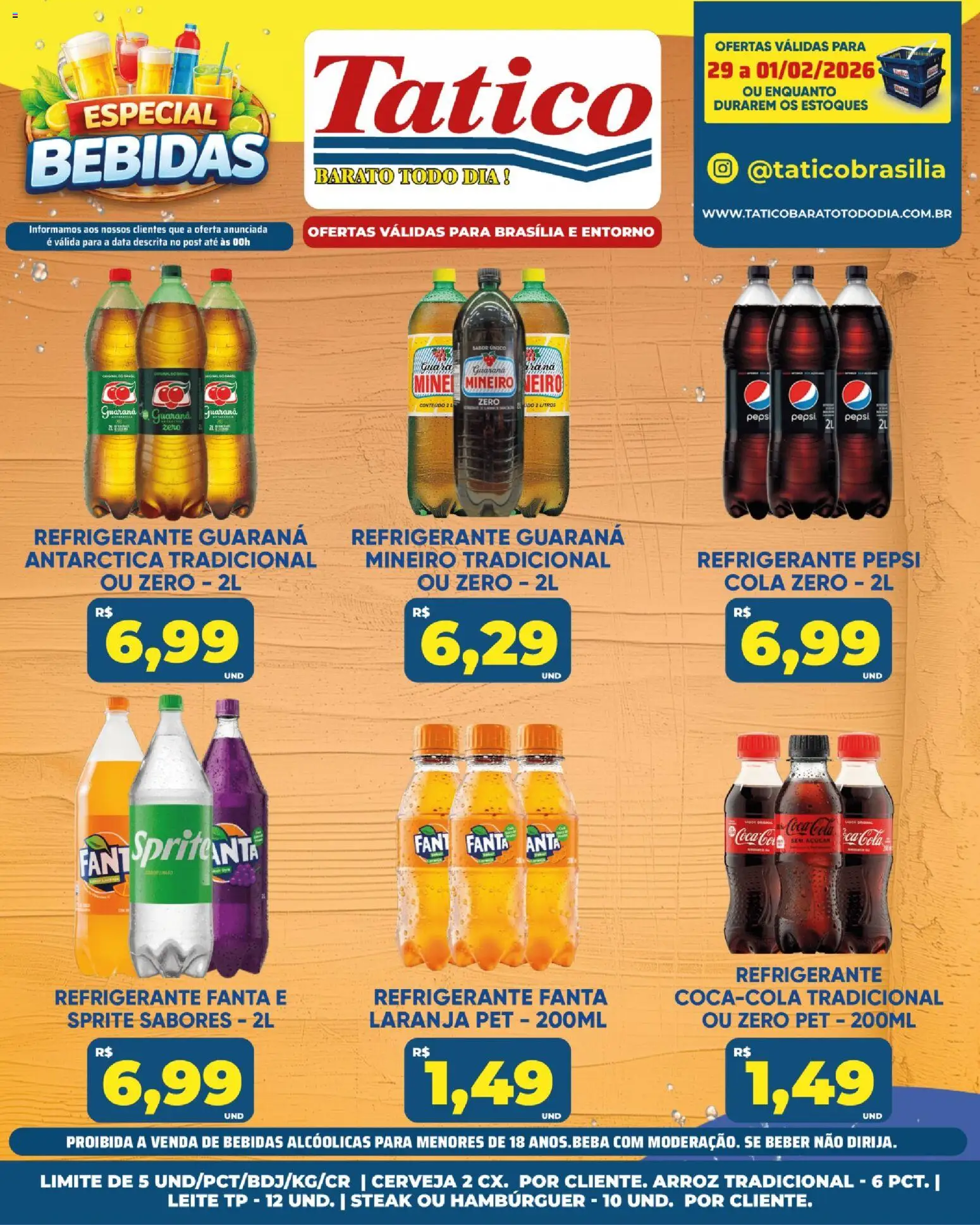 Tatico Folheto - válido de 31.01.2026 | Página: 24 | Produtos: Fanta, Leite, Cerveja, Hambúrguer