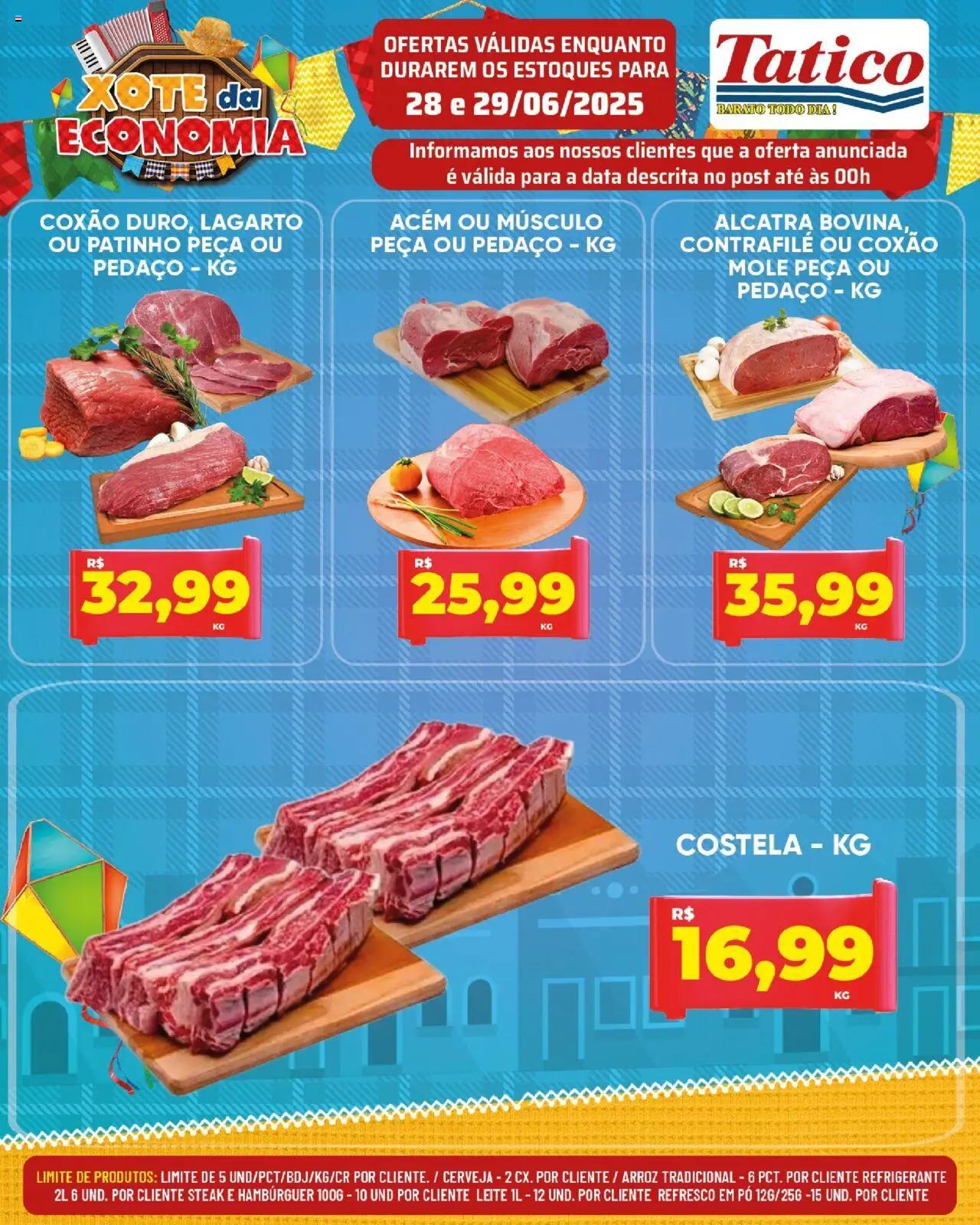 Tatico Folheto - válido de 30.06.2025 | Página: 28 | Produtos: Acém, Cerveja, Hambúrguer, Refrigerante