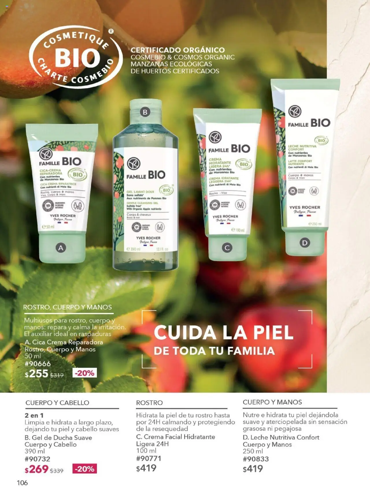 Nuevas ofertas de Yves Rocher válidas en toda la República Mexicana desde el 28.10.2025. ¡Encuentra las mejores ofertas en Yves Rocher - Campaña 15 2025! | Página: 108 | Productos: Leche, Manzanas, Body, Gel de ducha