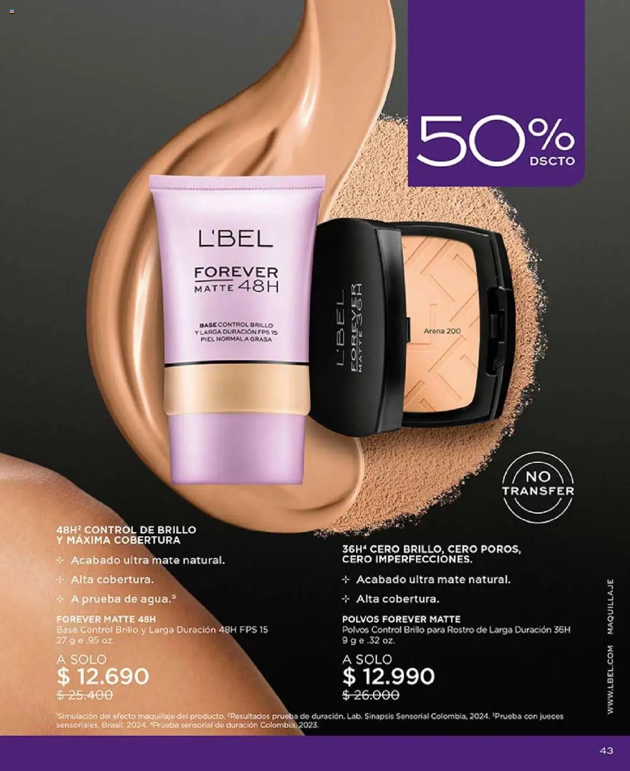 Catálogo L'Bel Campaña 14 │ válido desde el 31.08.2025 | Página: 43 | Productos: Brillo, Maquillaje, Mate, Base