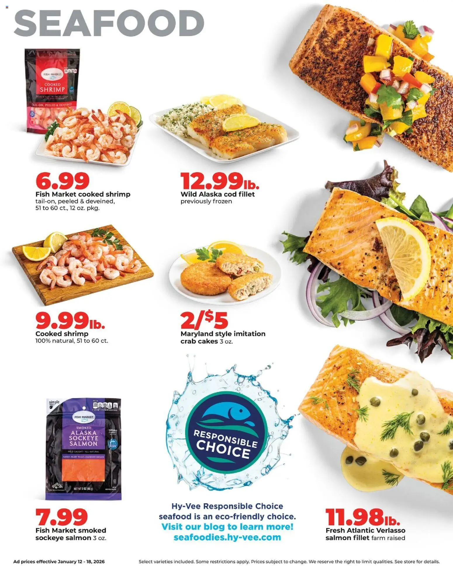 HyVee Weekly Ad - valid from 12.01.2026 | Page: 12 | Products: Fish, Seafood