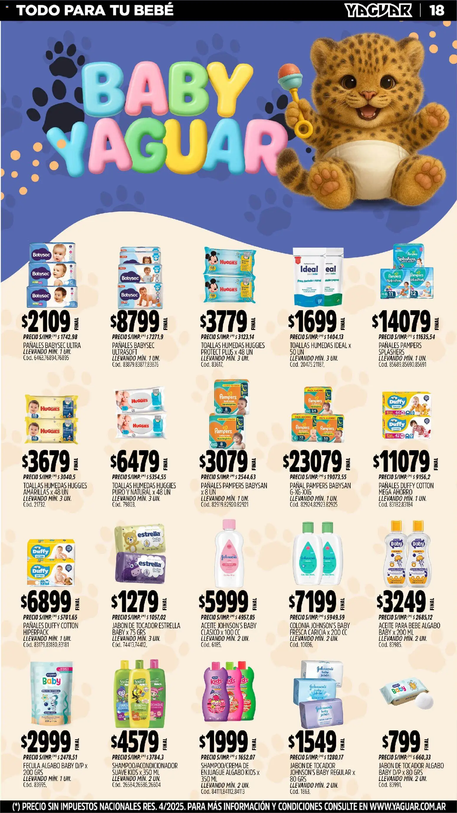 Yaguar - Tigre │ válido desde el 10.11.2025 | Página: 19 | Productos: Aceite, Shampoo, Jabón, Pañales
