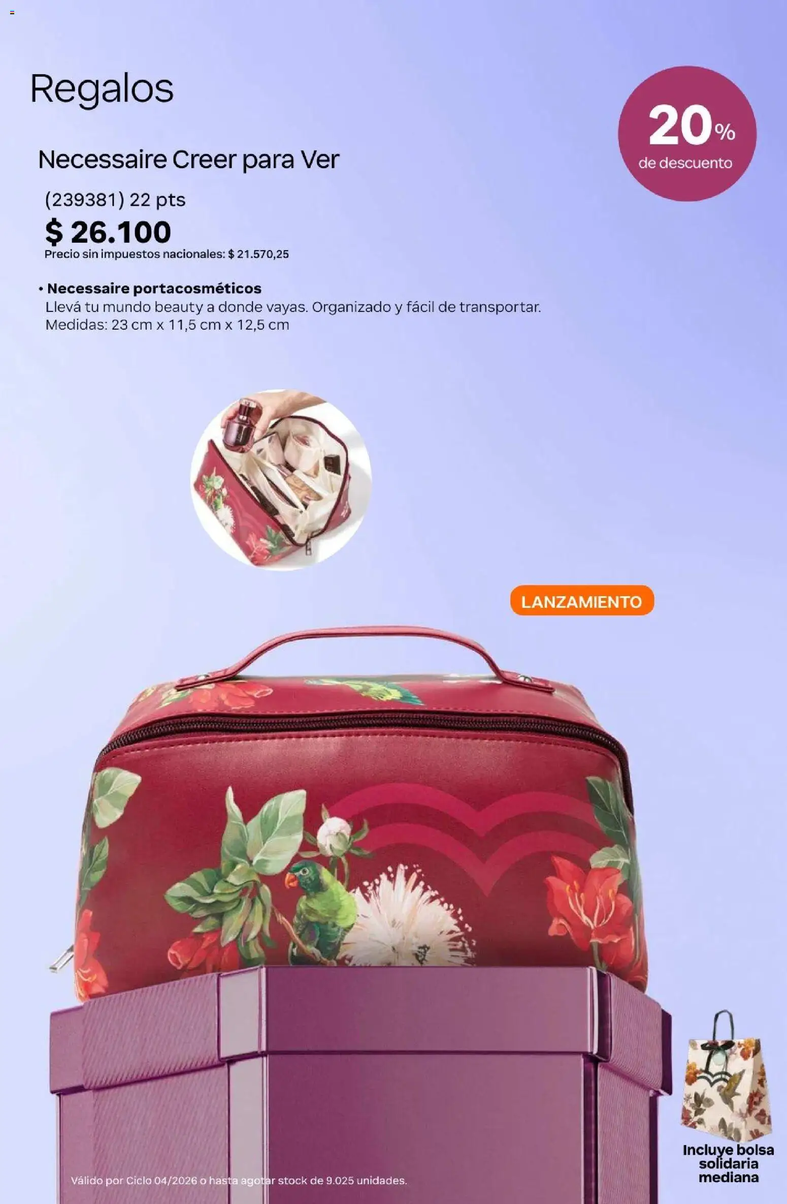 Natura Catálogo Ciclo 4/2026 │ válido desde el 01.04.2026 | Página: 27 | Productos: Bolsa, Portacosmeticos