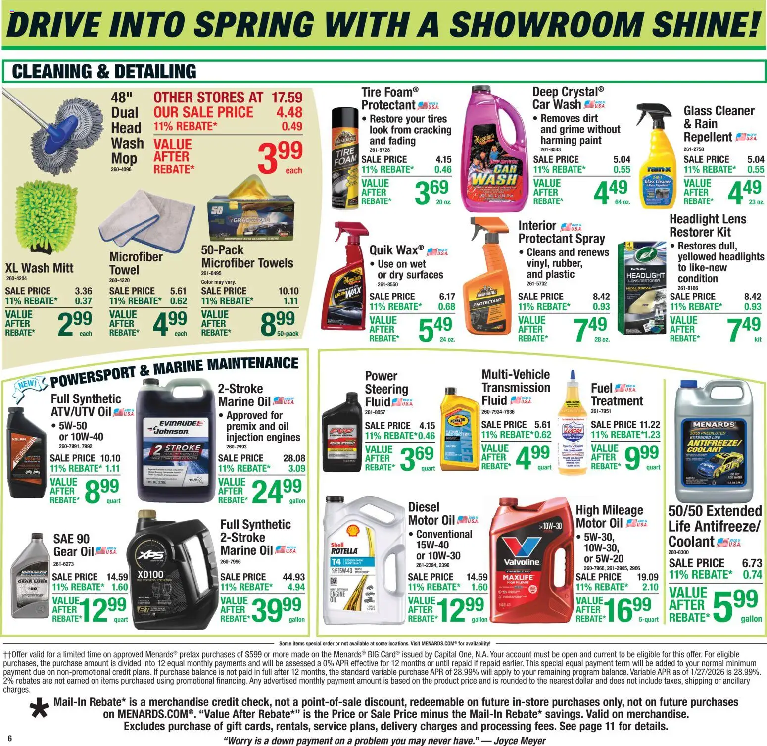 Menards Weekly Ad - valid from 09.04.2026 | Page: 9 | Products: Tire, Oil, Steering, Gear Oil