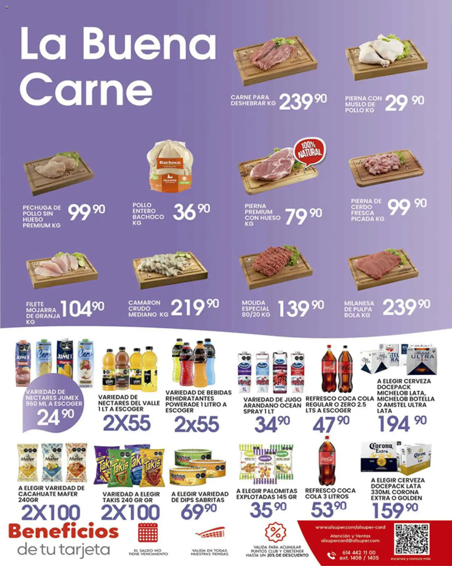 Nuevas ofertas de Alsuper válidas en toda la República Mexicana desde el 28.04.2026. ¡Encuentra las mejores ofertas en Alsuper folleto Laguna! | Página: 7 | Productos: Pollo, Cacahuate, Cerveza, Cerdo