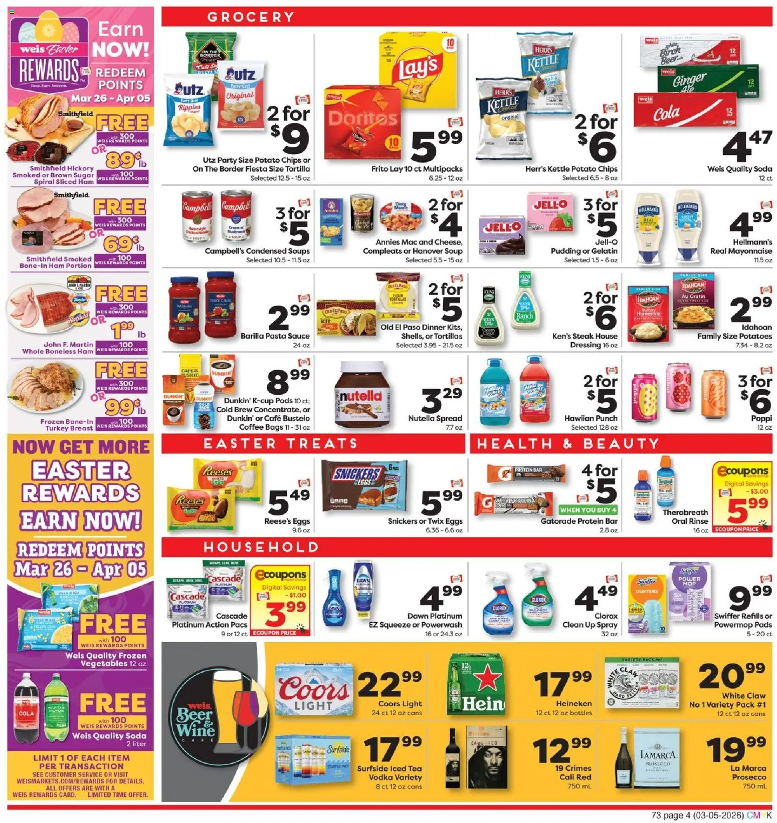 Weis Weekly Circular - DE - valid from 05.03.2026 | Page: 4 | Products: Ham, Tea, Vegetables, Sauce