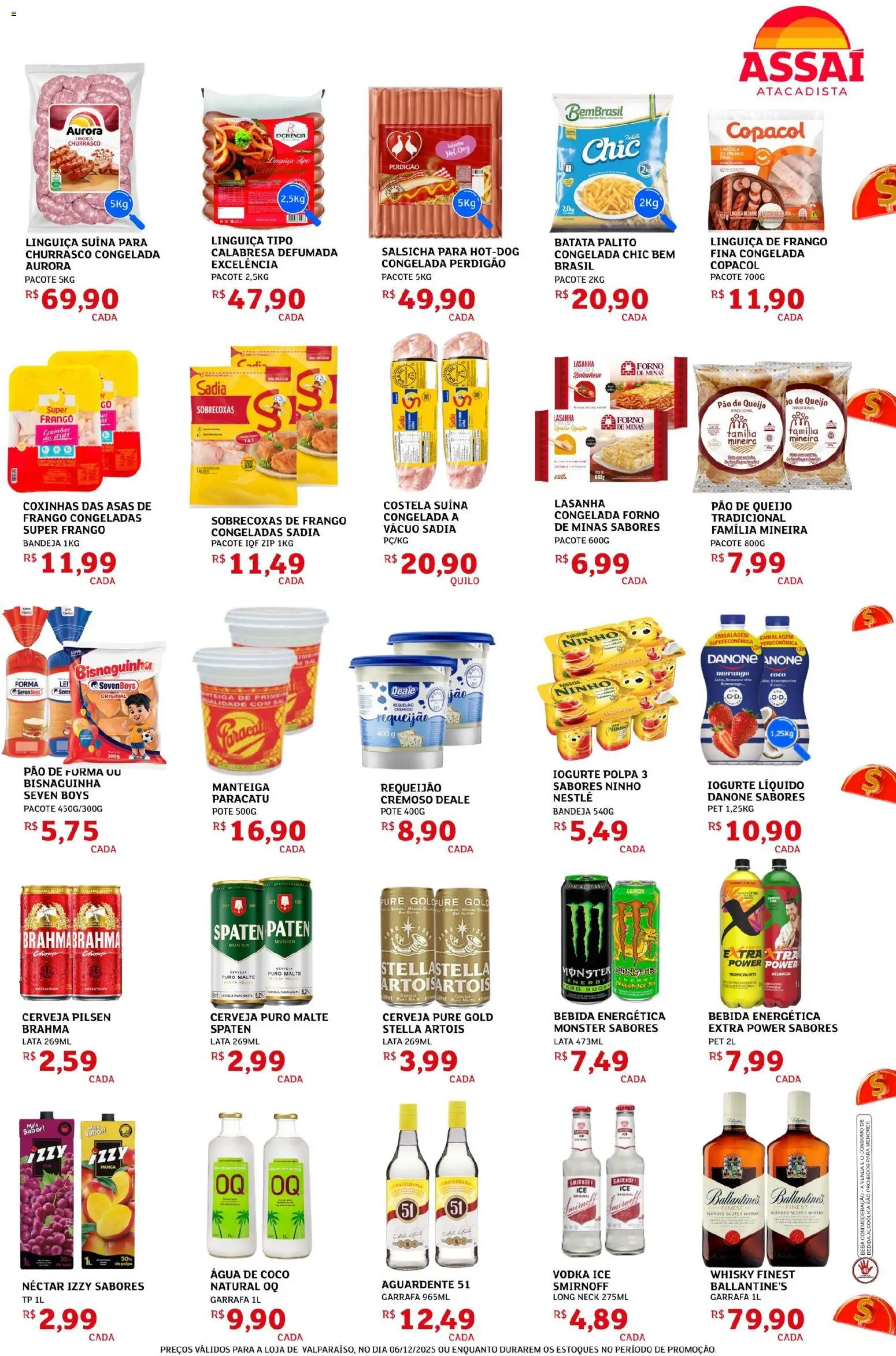 Assaí Atacadista Folheto - válido de 06.12.2025 | Página: 3 | Produtos: Ice tea, Salsicha, Bandeja, Sal