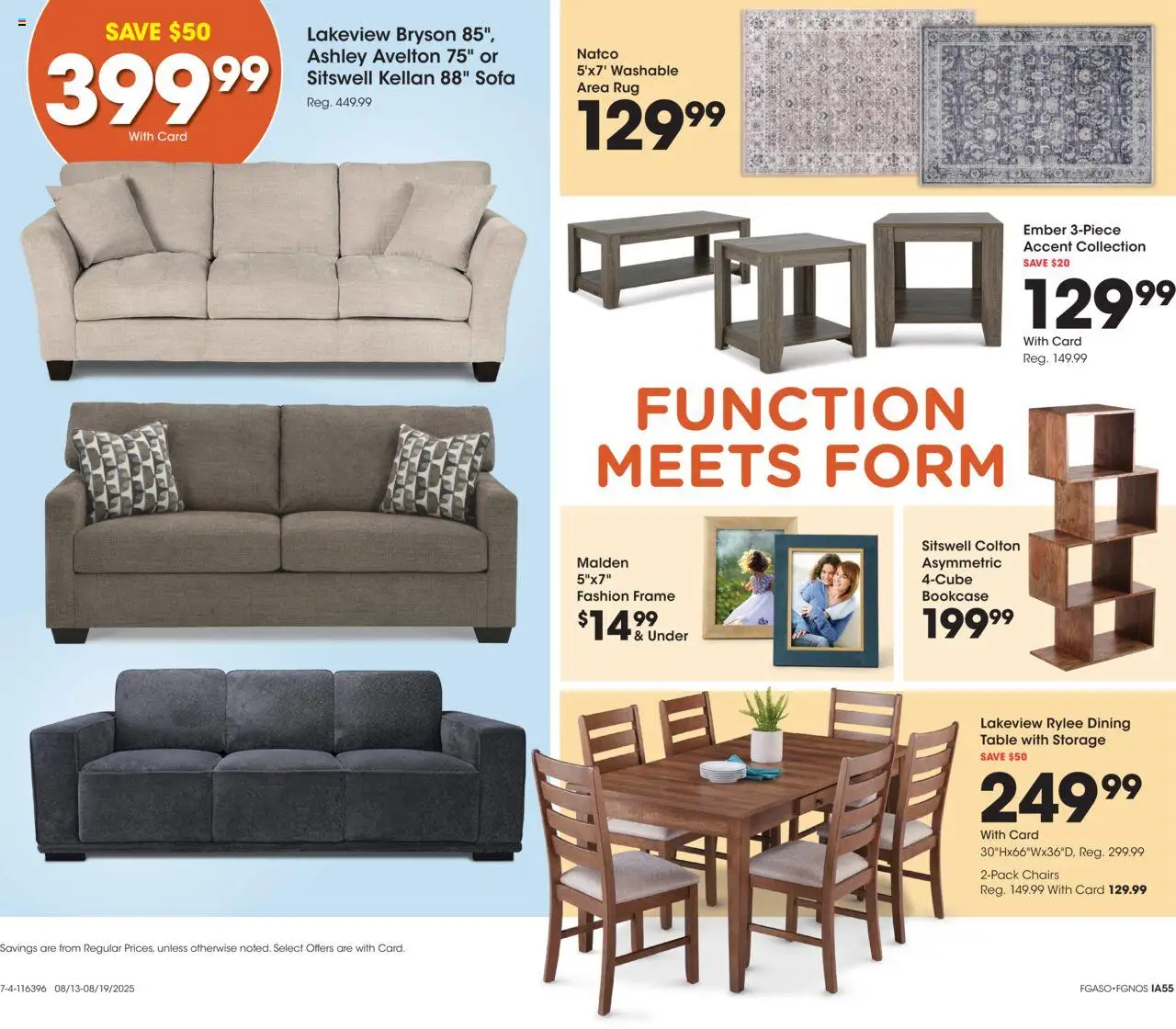 Fred Meyer Home & Apparel - valid from 13.08.2025 | Page: 16 | Products: Sofa, Table, Bookcase