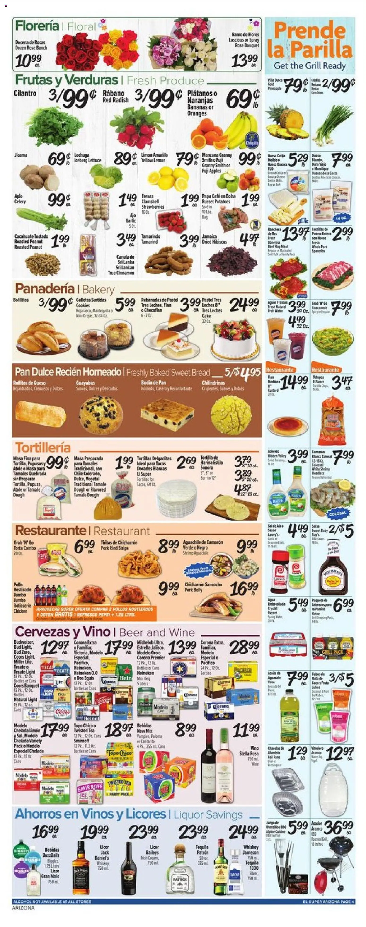 El Super Weekly Ad - AK - valid from 08.04.2026 | Page: 4 | Products: Oranges, Strawberries, Lemon, Grill