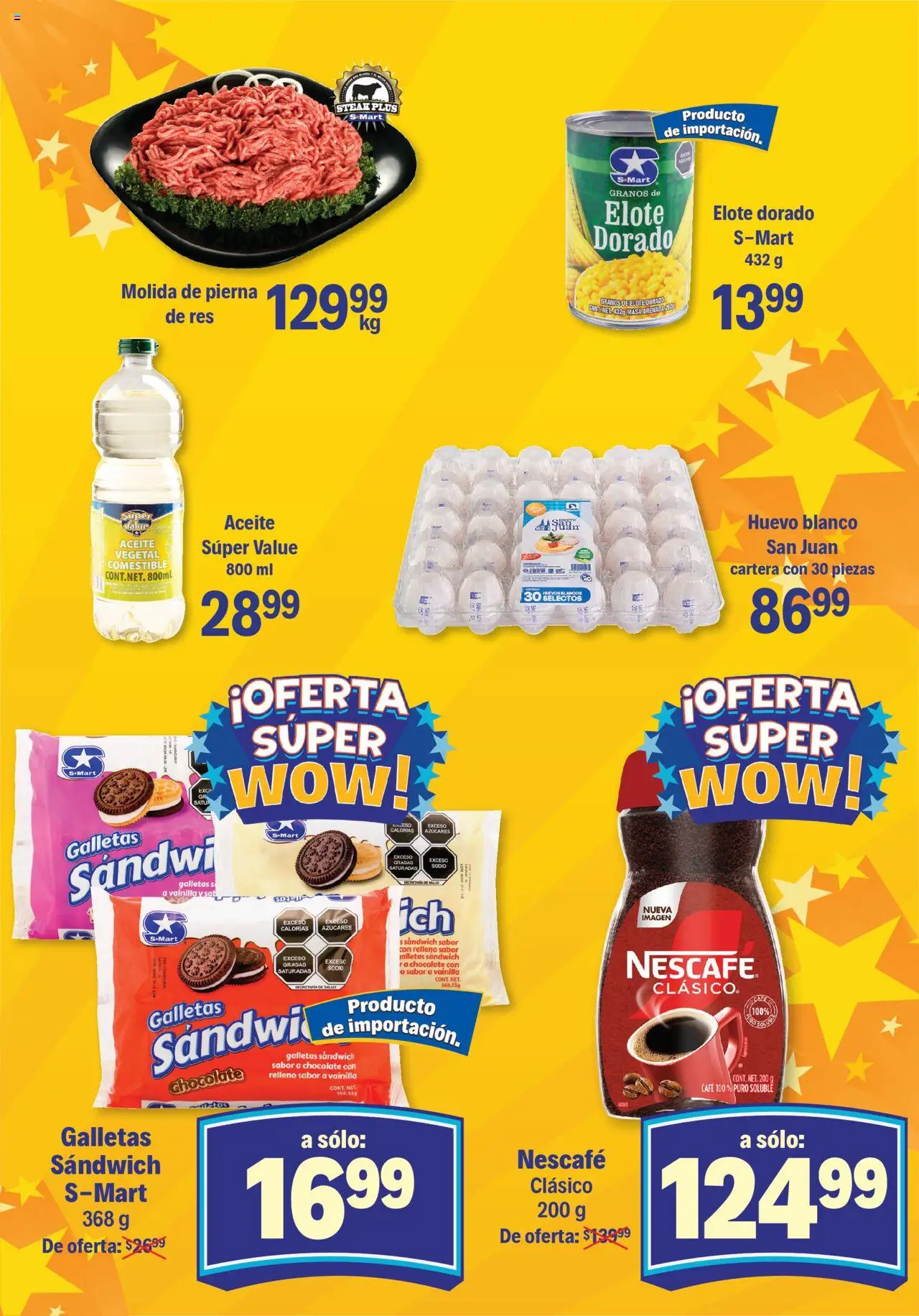 Nuevas ofertas de S-Mart válidas en toda la República Mexicana desde el 07.10.2025. ¡Encuentra las mejores ofertas en S-Mart - Folleto - Juarez! | Página: 3 | Productos: Huevos, Aceite, Café, Chocolate