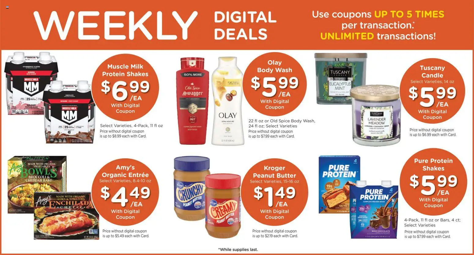 Kroger Weekly Ad - valid from 22.04.2026 | Page: 3 | Products: Milk, Chocolate, Body Wash, Sugar