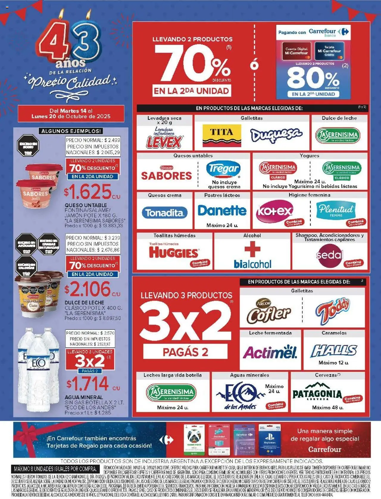 Carrefour ofertas │ válido desde el 14.10.2025 | Página: 40 | Productos: Teléfono, Botella, Sobre, Galletitas