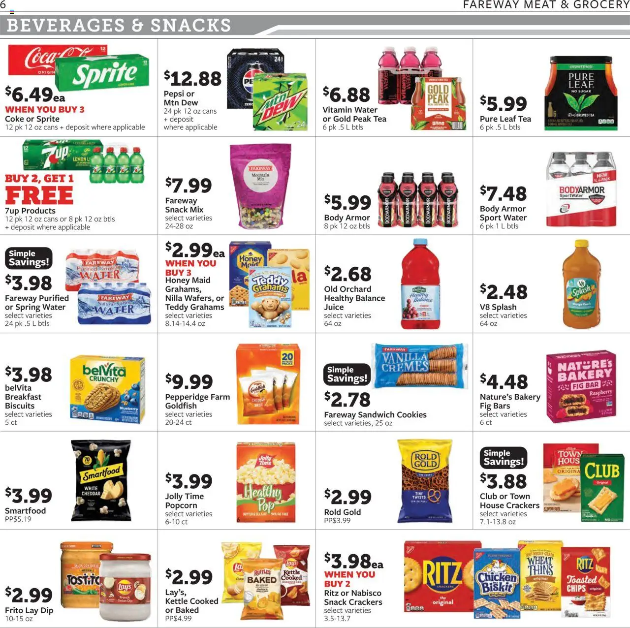Fareway Weekly Ad - valid from 04.08.2025 | Page: 6 | Products: Butter, Juice, Water, Onion