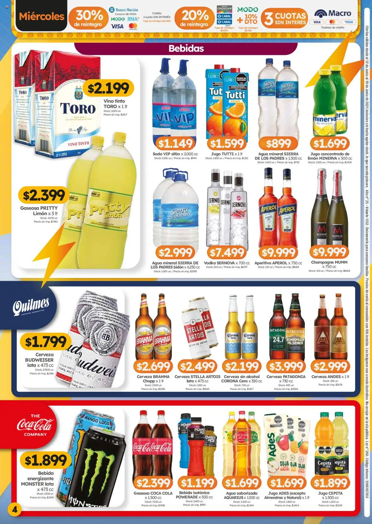 Cordiez ofertas │ válido desde el 12.06.2025 | Página: 4 | Productos: Vodka, Almendras, Bidón, Champagne