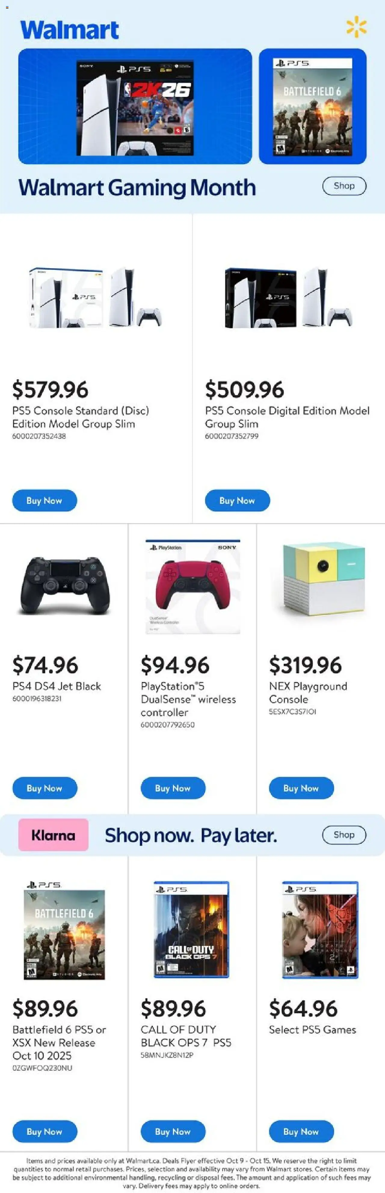 Walmart flyer valid from 09.10.2025 | Page: 1 | Products: Playstation