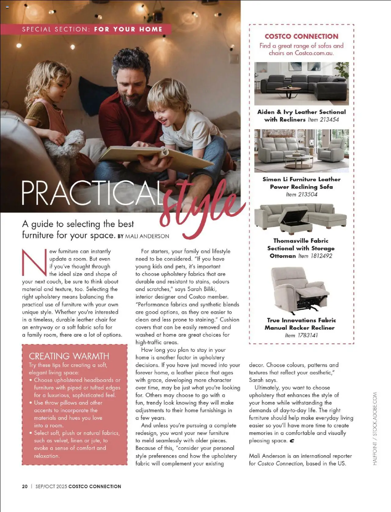 Costco catalogue - valid from 01.09.2025 | Page: 20 | Products: Cushion, Linen, Recliner, Ottoman