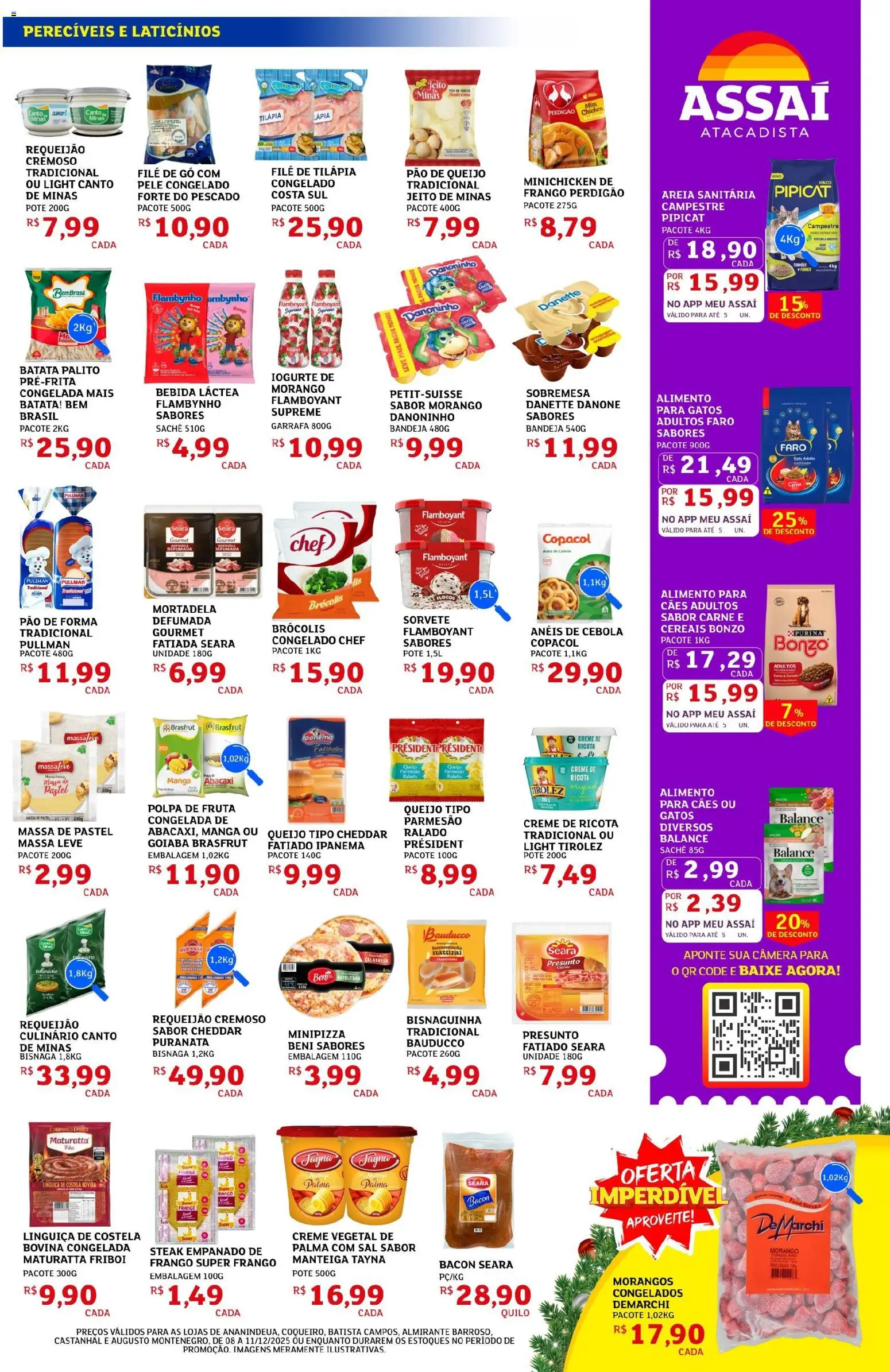 Assaí Atacadista Folheto - válido de 08.12.2025 | Página: 3 | Produtos: Queijo, Presunto, Parmesão, Cereais