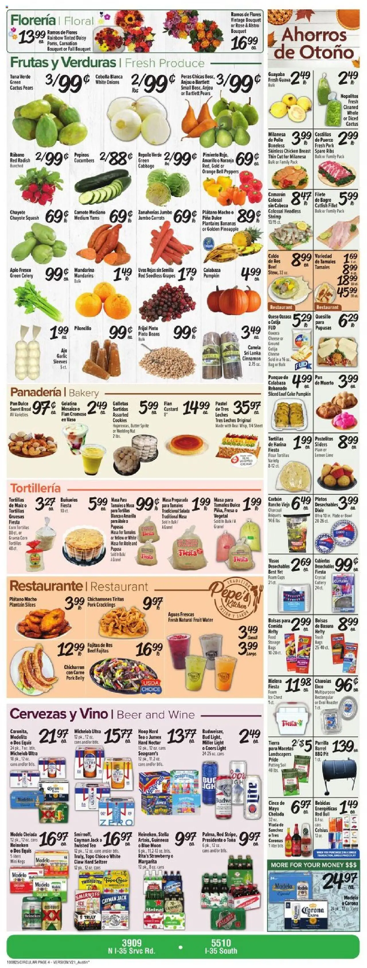 Fiesta Mart Weekly Ad - valid from 08.10.2025 | Page: 4 | Products: Pan, Pork, Bananas, Grapes