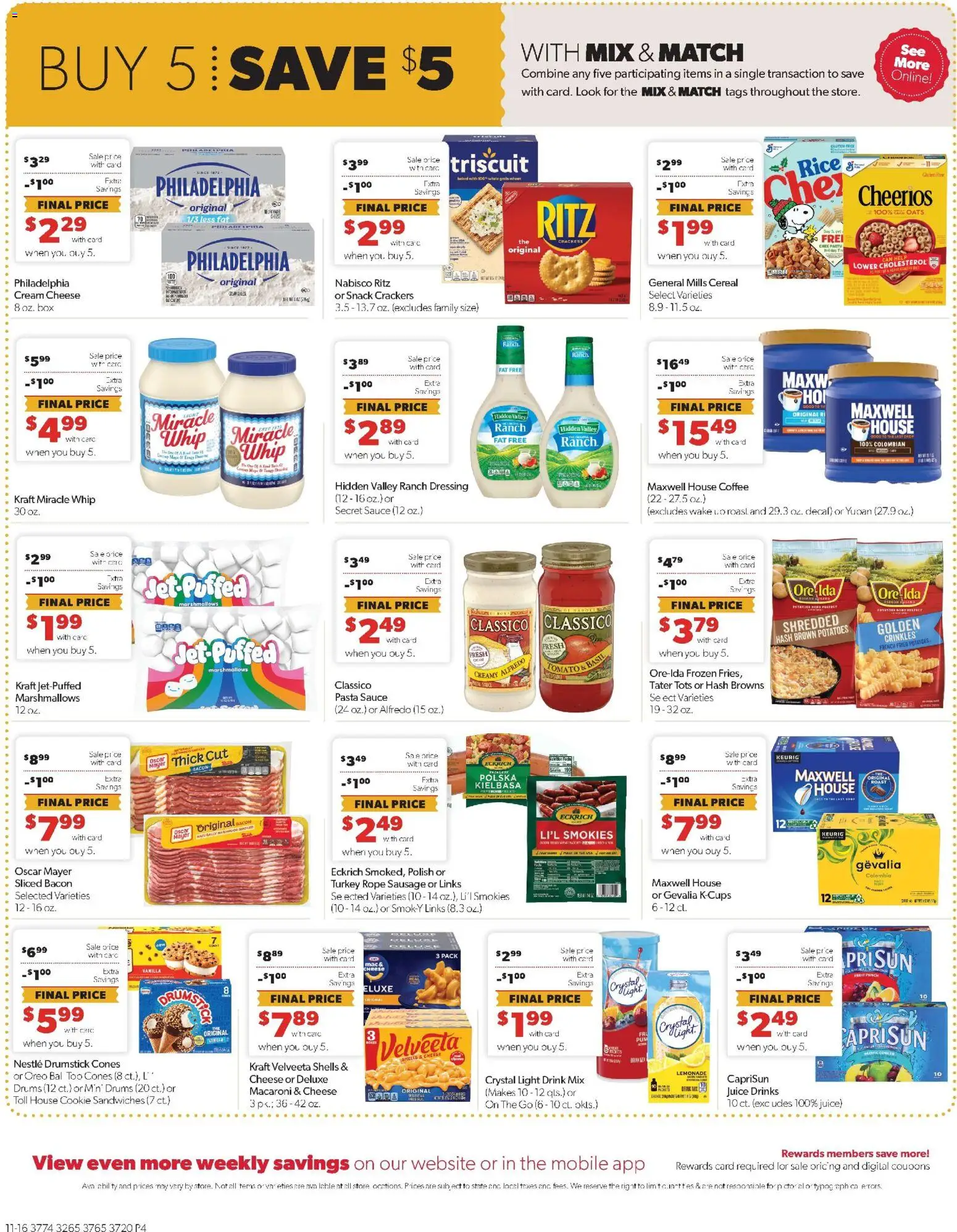 Family Fare Weekly Ad - NE - valid from 16.11.2025 | Page: 5 | Products: Rice, Pasta, Potatoes, Sausage