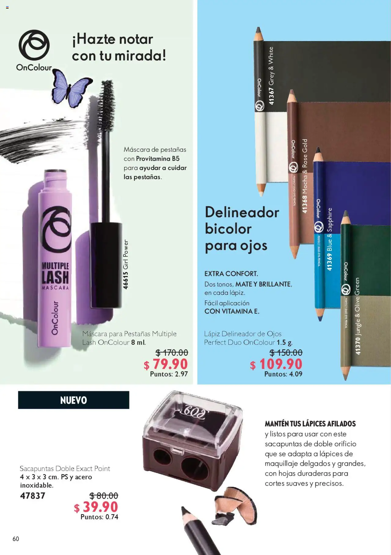 Nuevas ofertas de Oriflame válidas en toda la República Mexicana desde el 04.10.2025. ¡Encuentra las mejores ofertas en Oriflame - Campaña 14 2025! | Página: 60 | Productos: Sacapuntas, Máscara, Maquillaje, Delineador de ojos